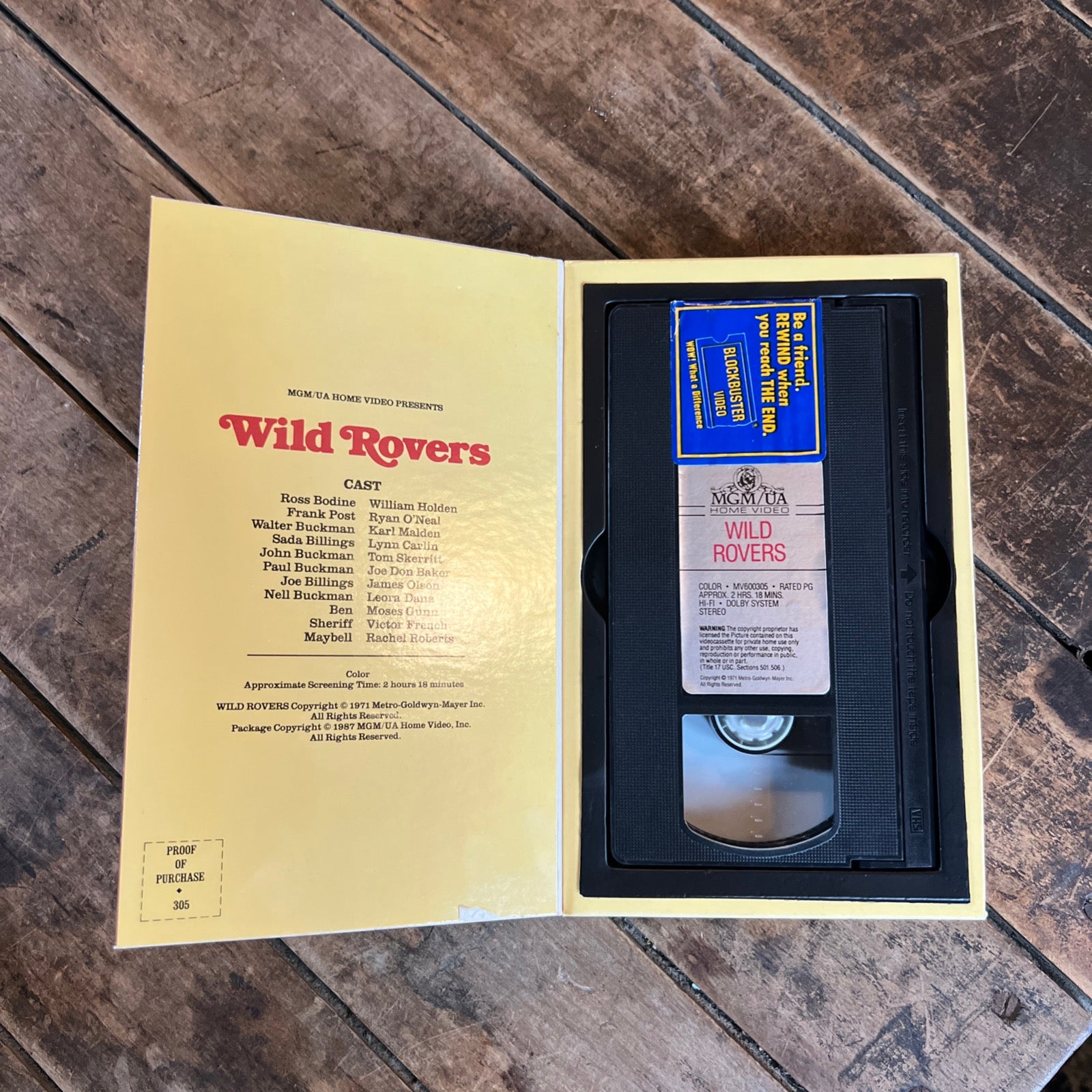 Wild Rovers ( BIG BOX VHS 1971 ) Western / Action [PG] William Holden