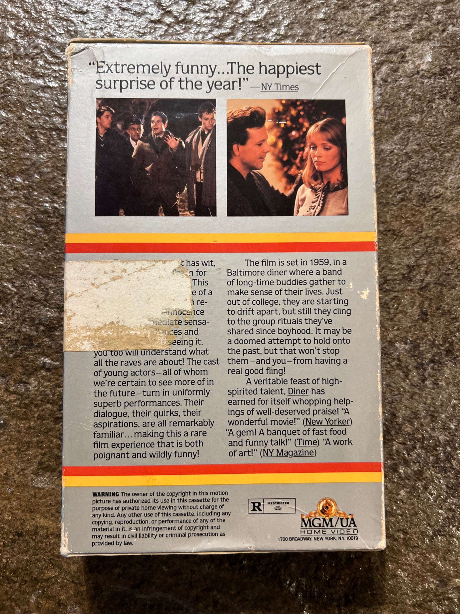 Diner ( BIG BOX VHS 1982 ) Comedy / Drama [R] Kevin Bacon & Mickey Rourke