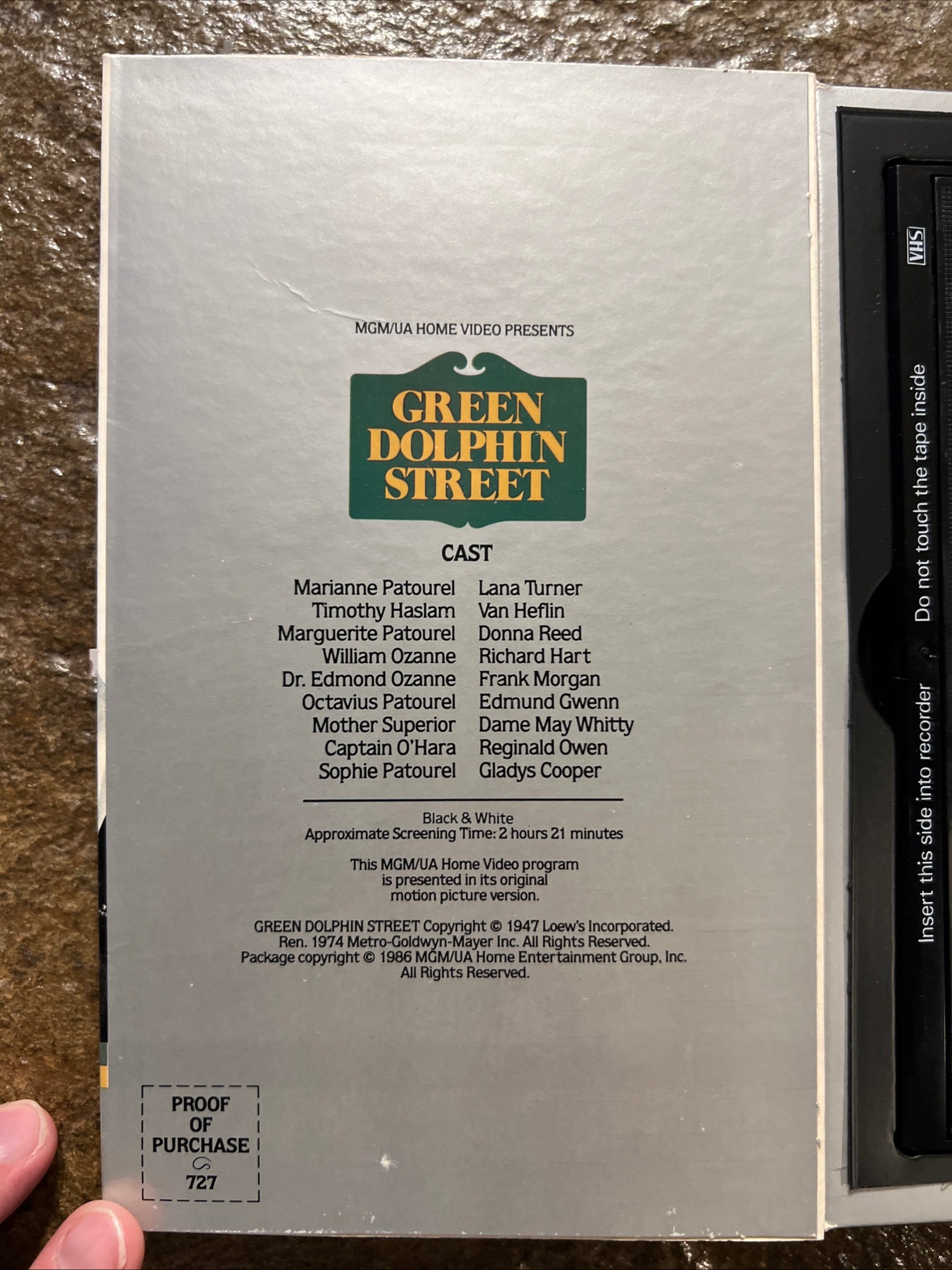 Green Dolphins Street ( BIG BOX VHS 1947 ) Adventure / Romance - Lana Turner