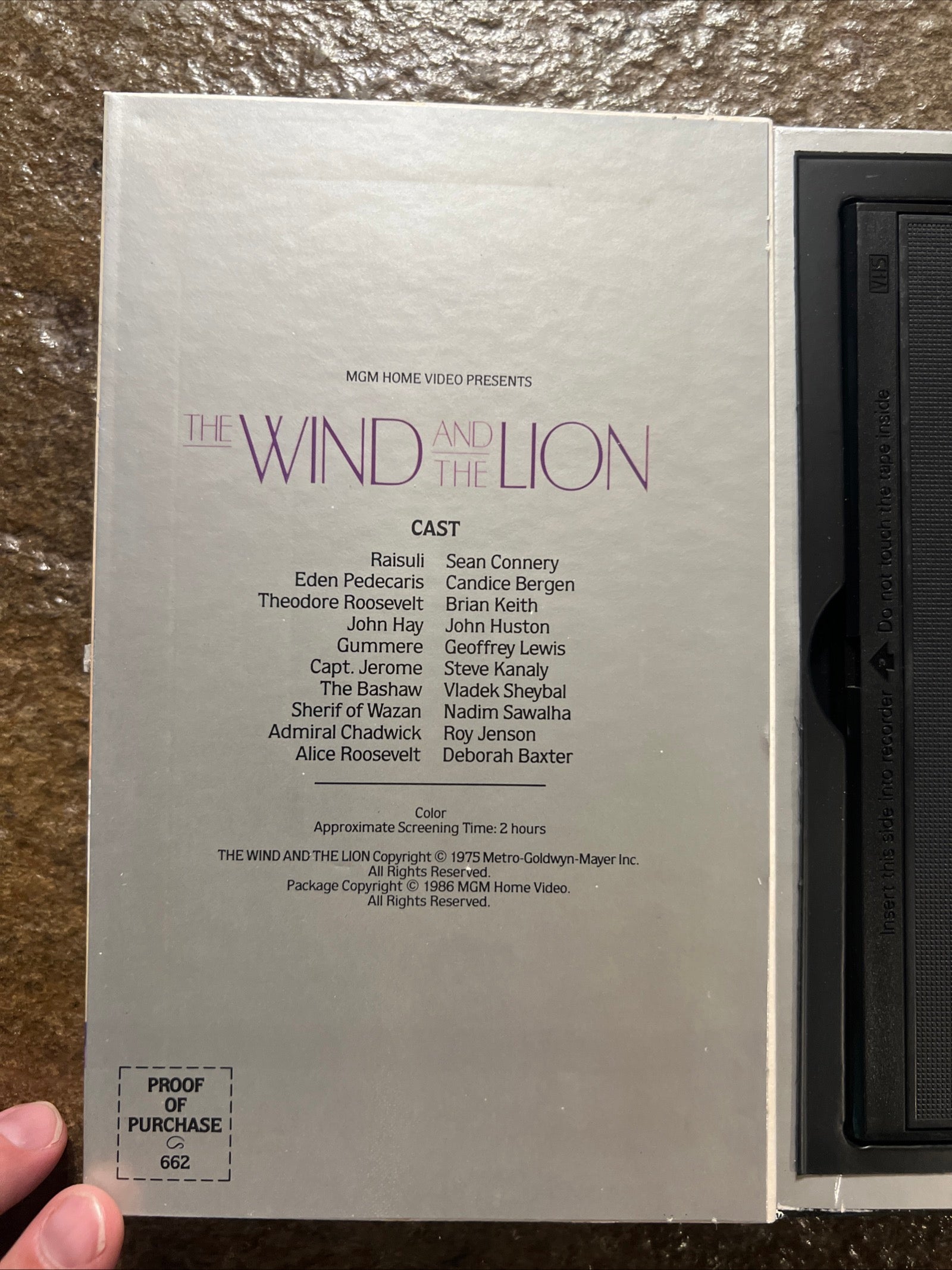 The Wind And The Lion ( BIG BOX VHS 1975 ) Adventure / Action [PG] Sean Connery