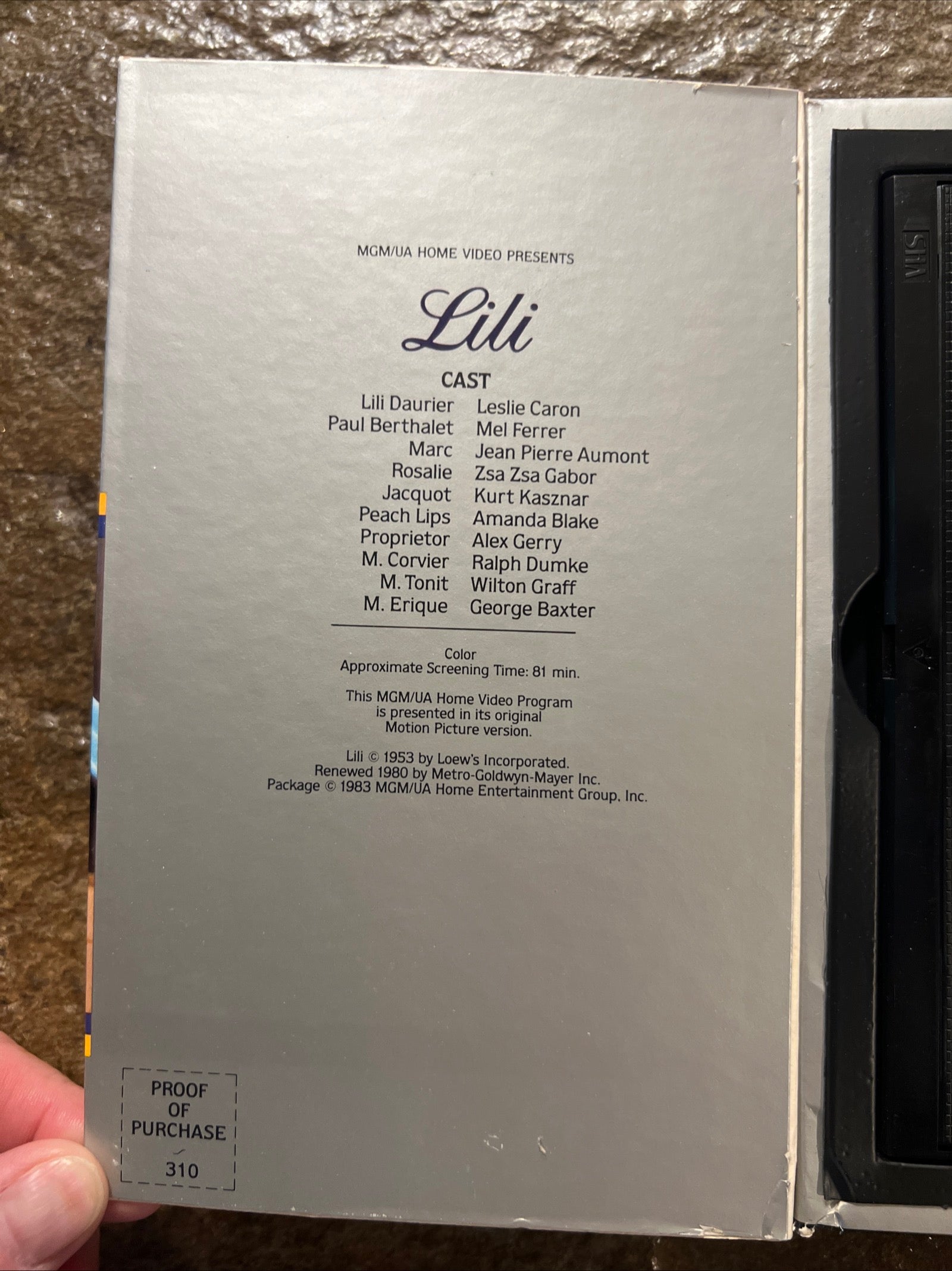 Lili ( BIG BOX VHS 1953 ) Musical / Family [G] Starring Leslie Caron
