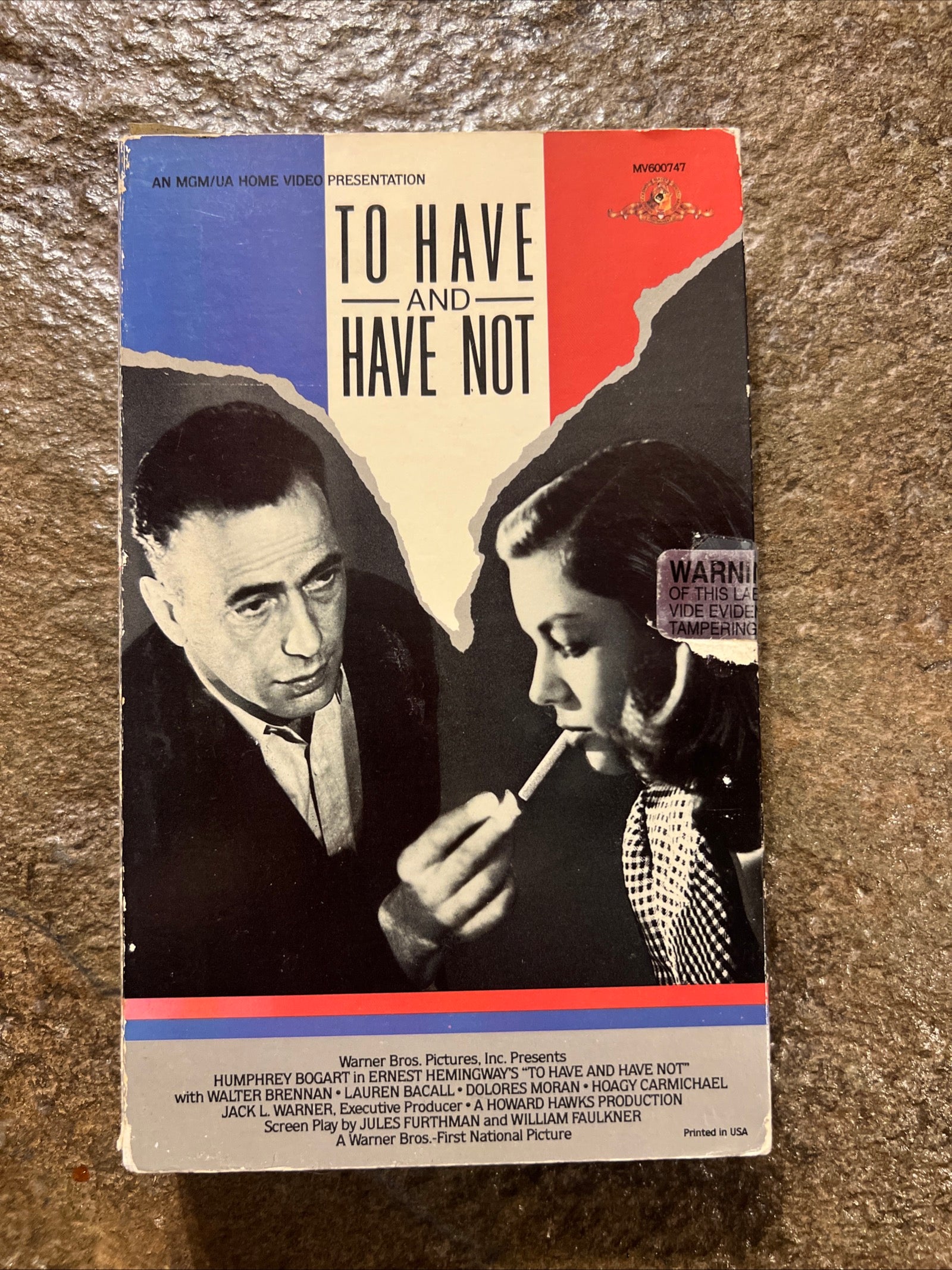To Have And Have Not ( BIG BOX VHS 1944 ) War / Romance [G] Humphrey Bogart