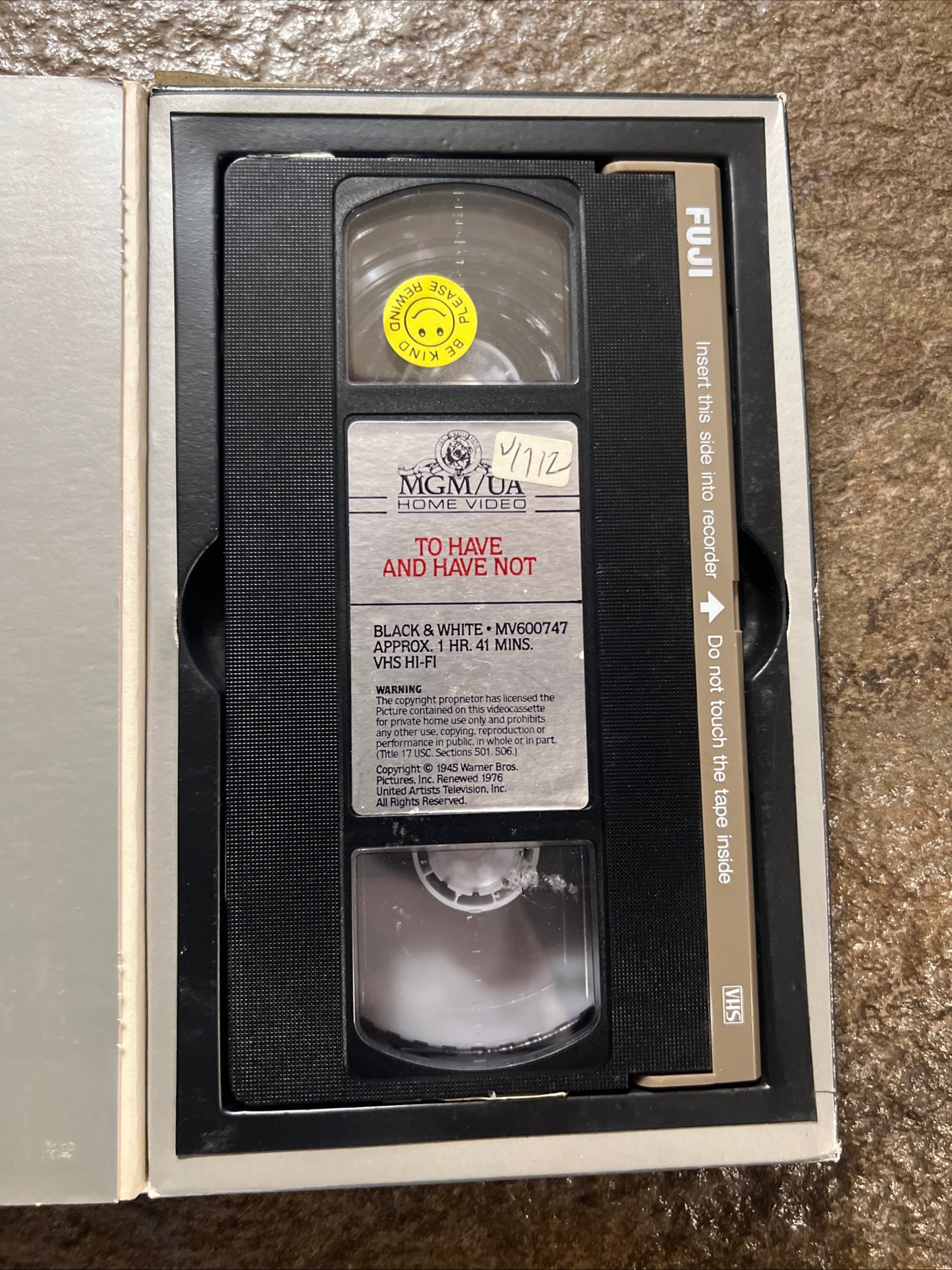 To Have And Have Not ( BIG BOX VHS 1944 ) War / Romance [G] Humphrey Bogart