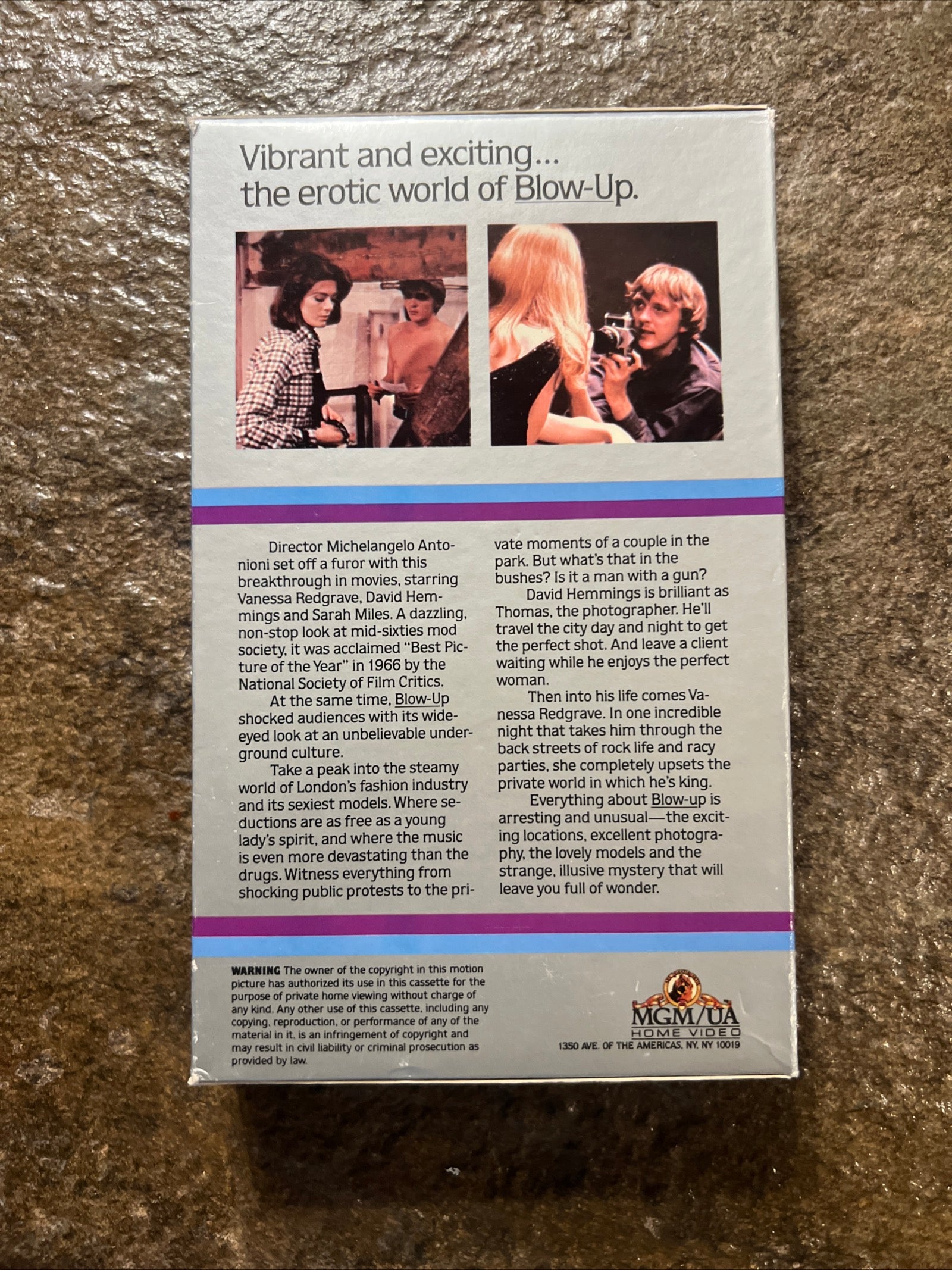 Blow Up ( BIG BOX VHS 1966 ) Mystery / Thriller [NR] Michaelangelo Antonioni’s