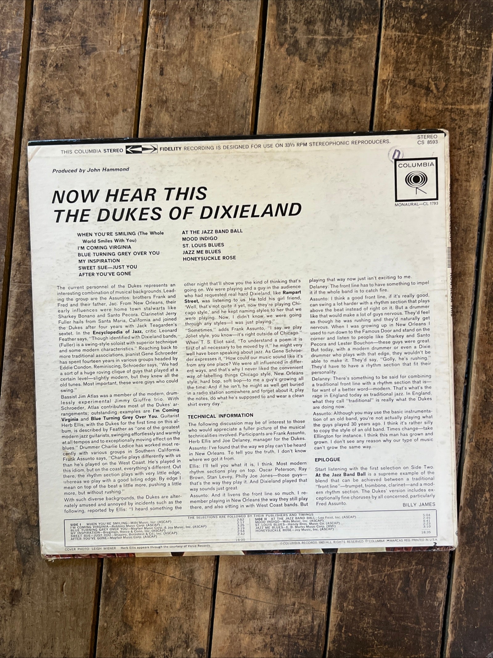 Now Hear This…. The Dukes Of Dixieland - 1962 Columbia Records