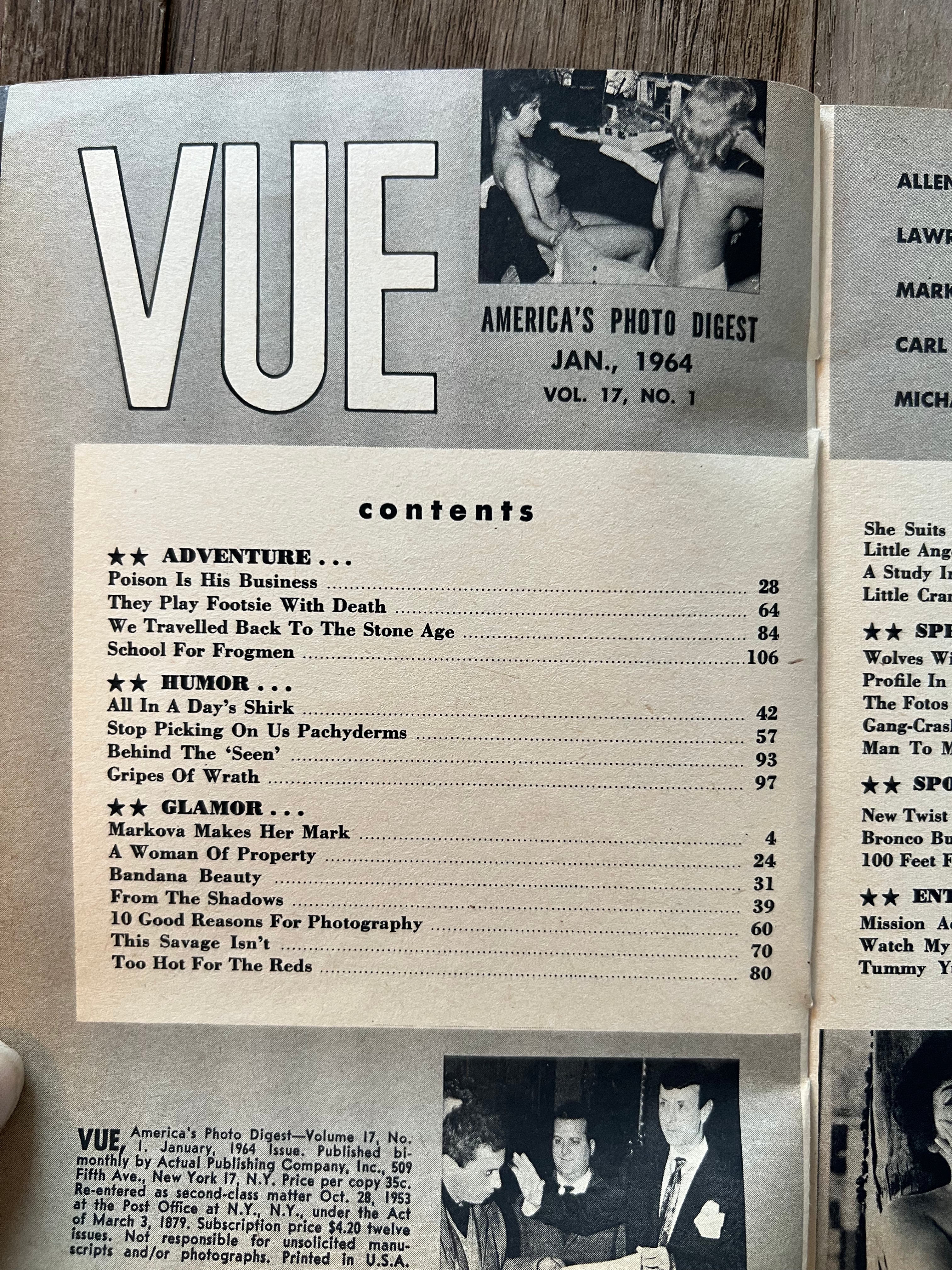 Vue Magazine - January 1964 - Collectible Men’s Pinup Magazine