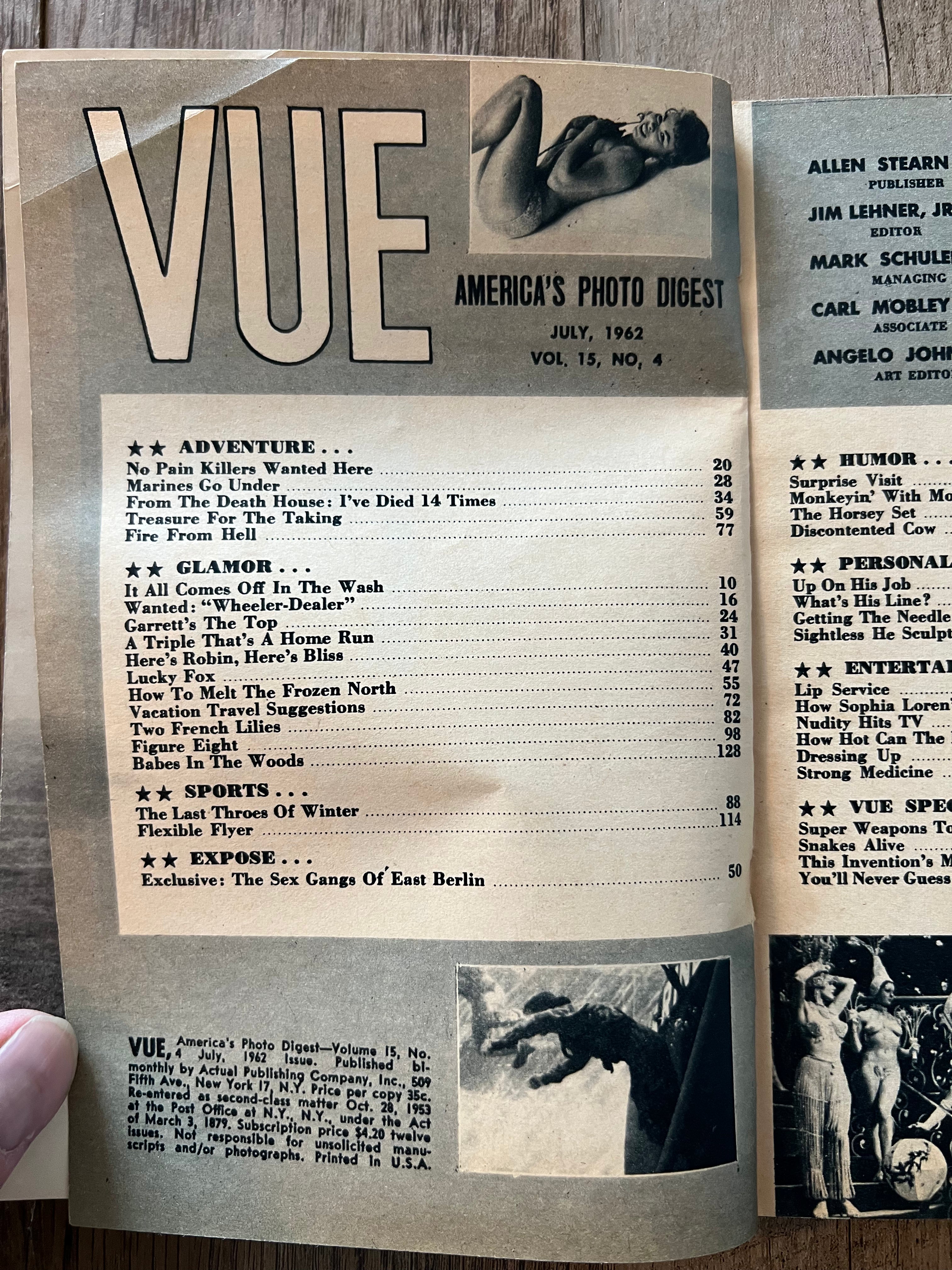 Vue Magazine - July 1962 - Collectible Men’s Pinup Magazine