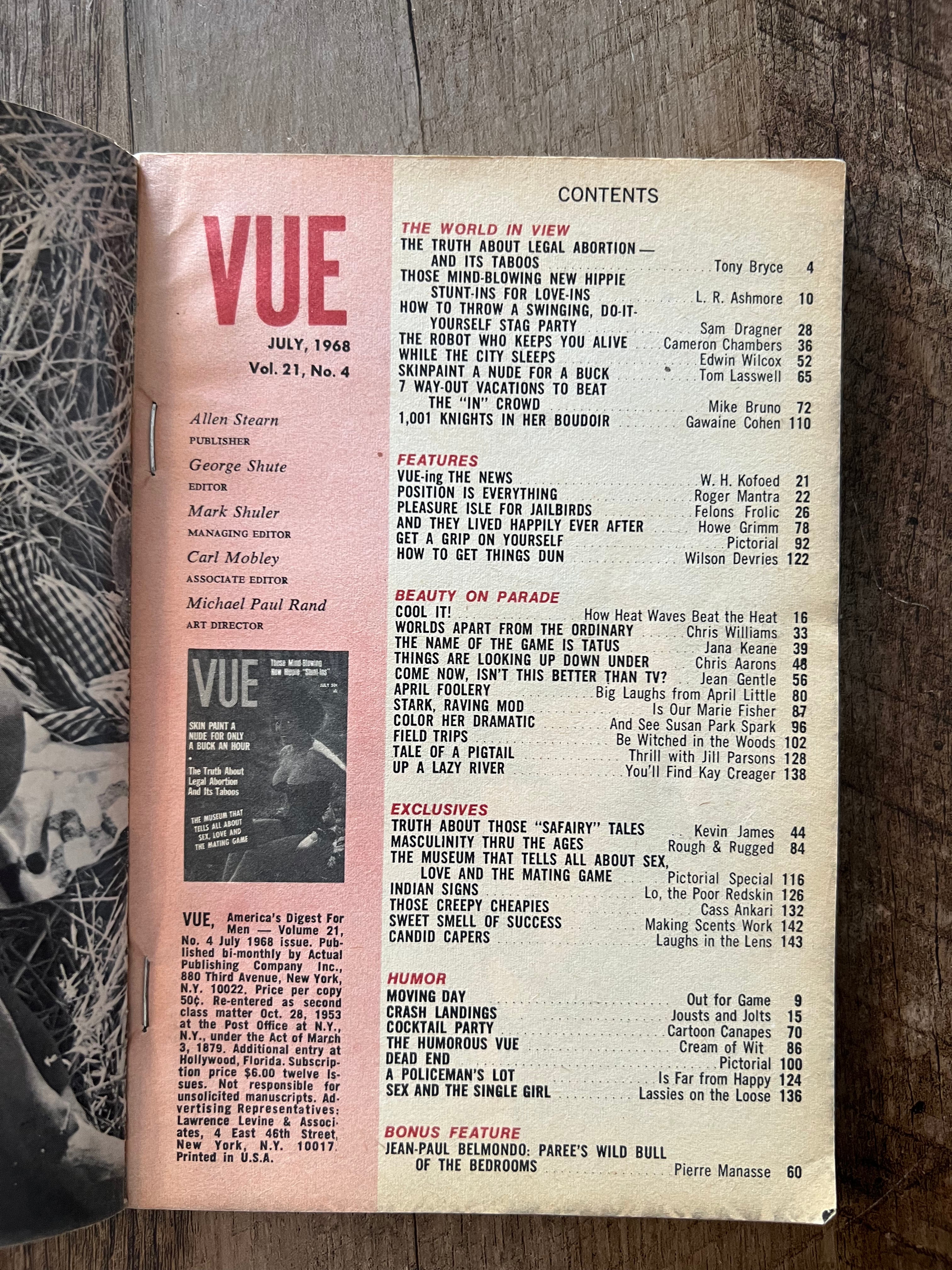 Vue Magazine - July 1968 - Collectible Men’s Pinup Magazine