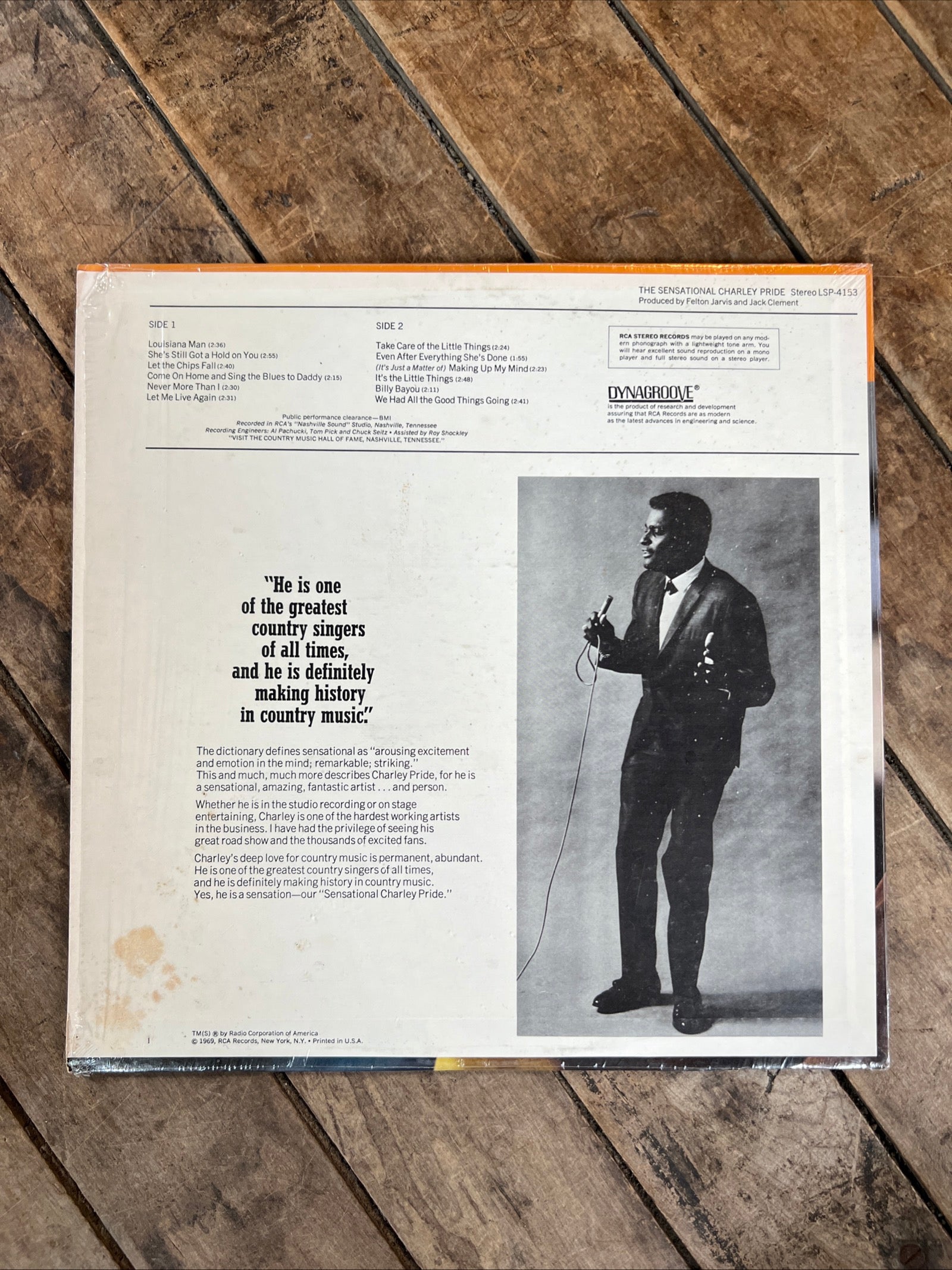 The Sensational Charley Pride - 1969 RCA Victor Records - Vinyl Record LP Album