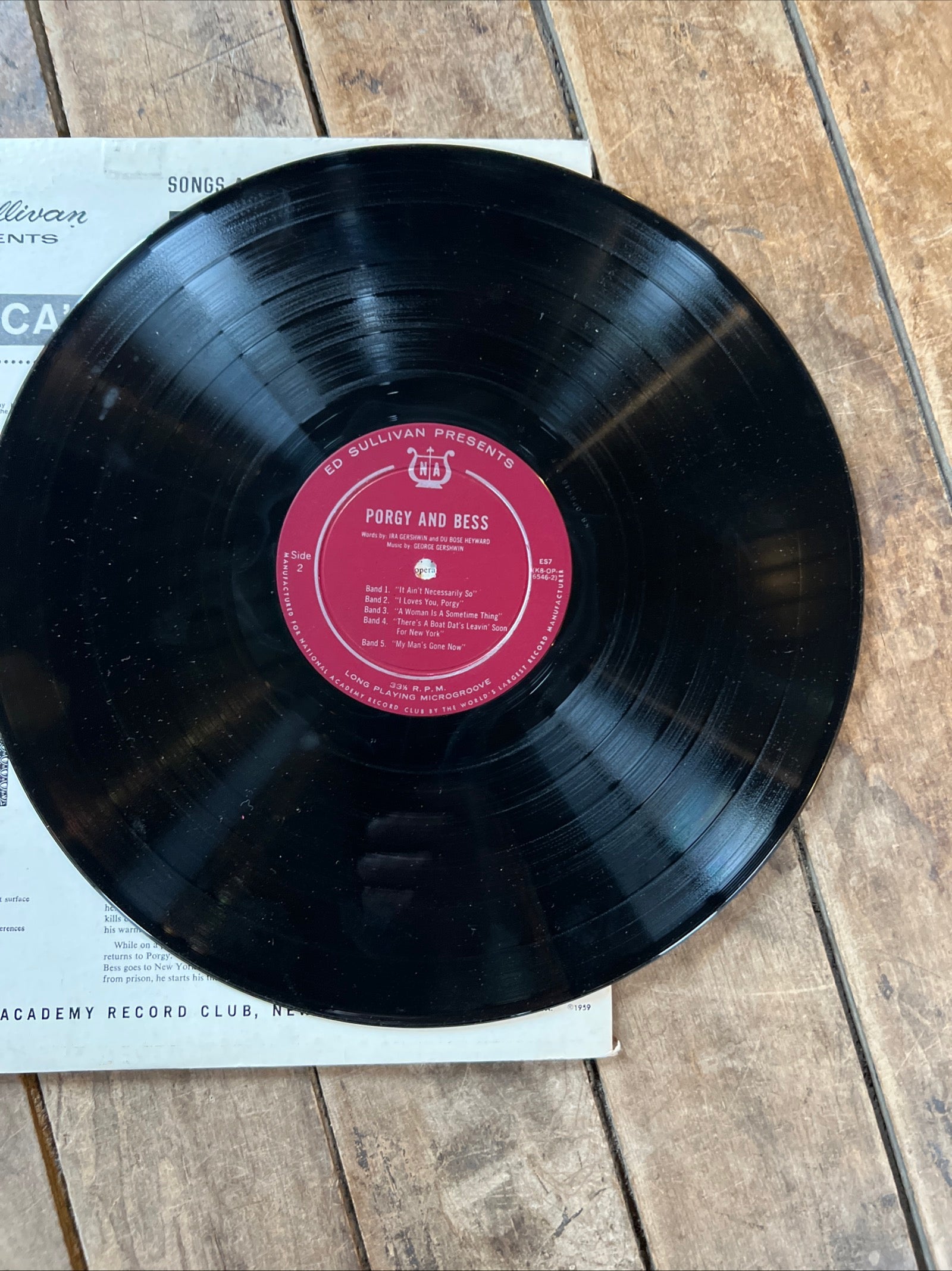 Ed Sullivan presents Porgy and Bess - 1959 National Academy Record Club LP Album