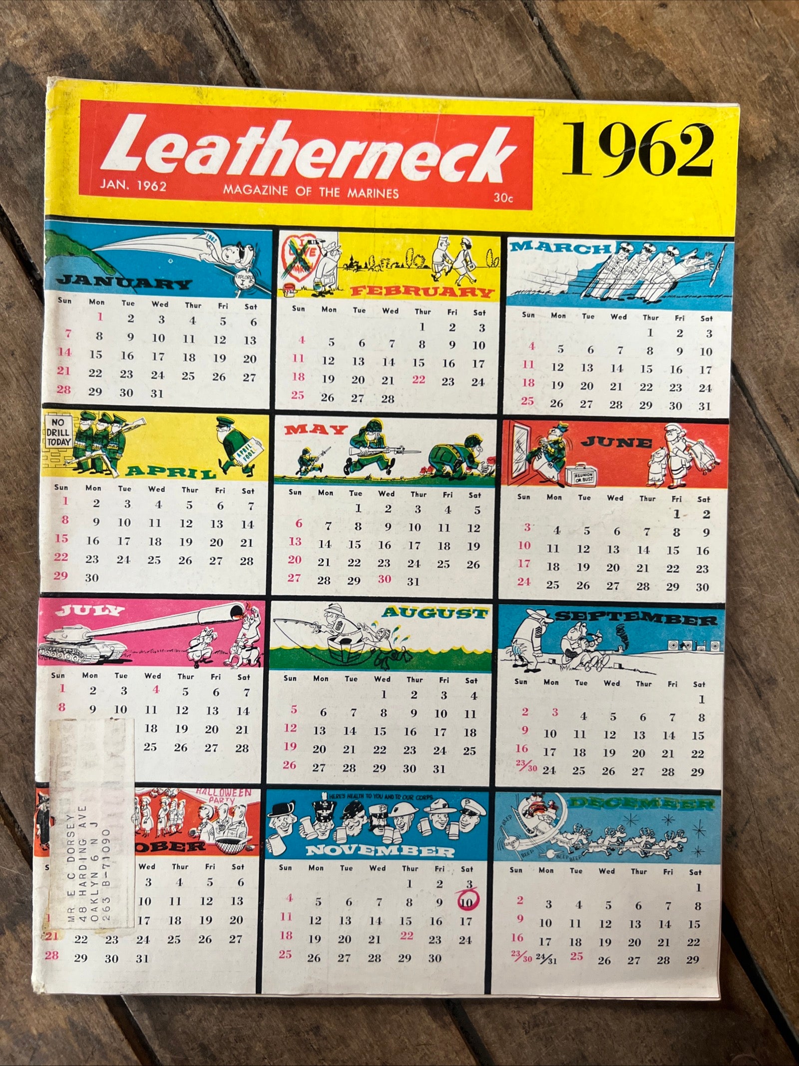 Leatherneck Magazine Of The Marines - January 1962 Issue - Military Calendar