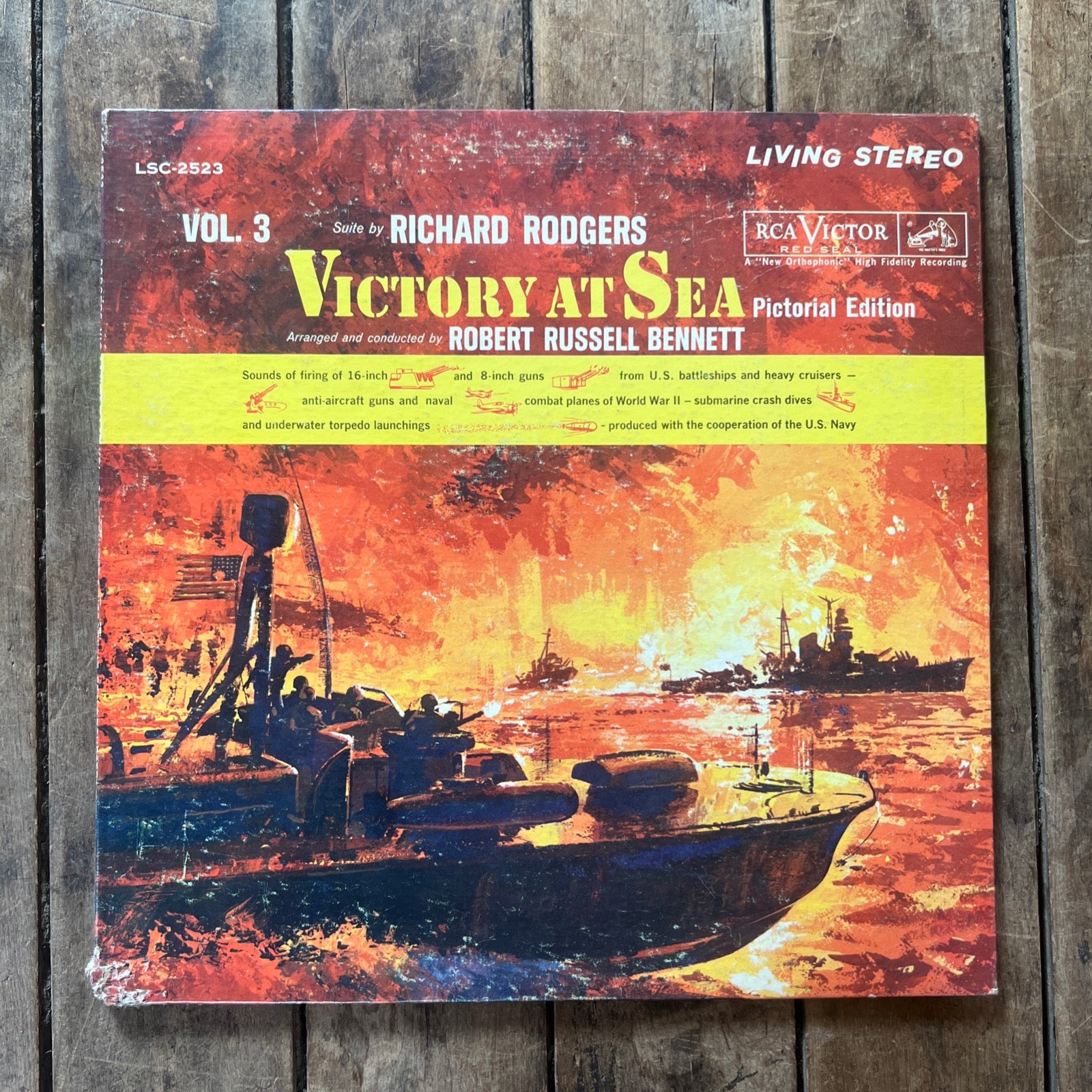 Richard Rodgers VICTORY AT SEA - Vol 3 Pictorial Edition - 1961 RCA Victor LP