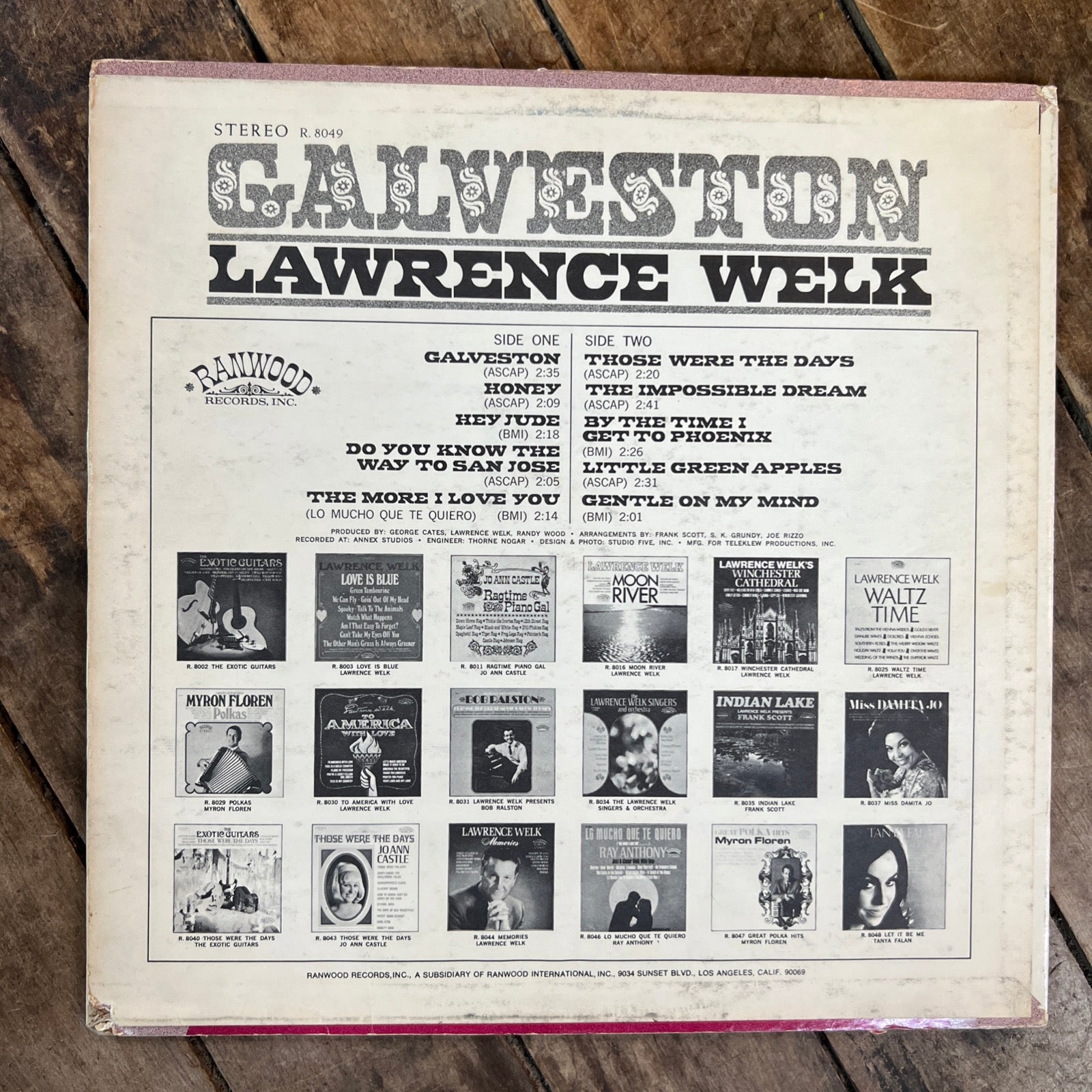 Lawrence Welk GALVESTON - 1969 Ranwood Records - LP Vinyl Record