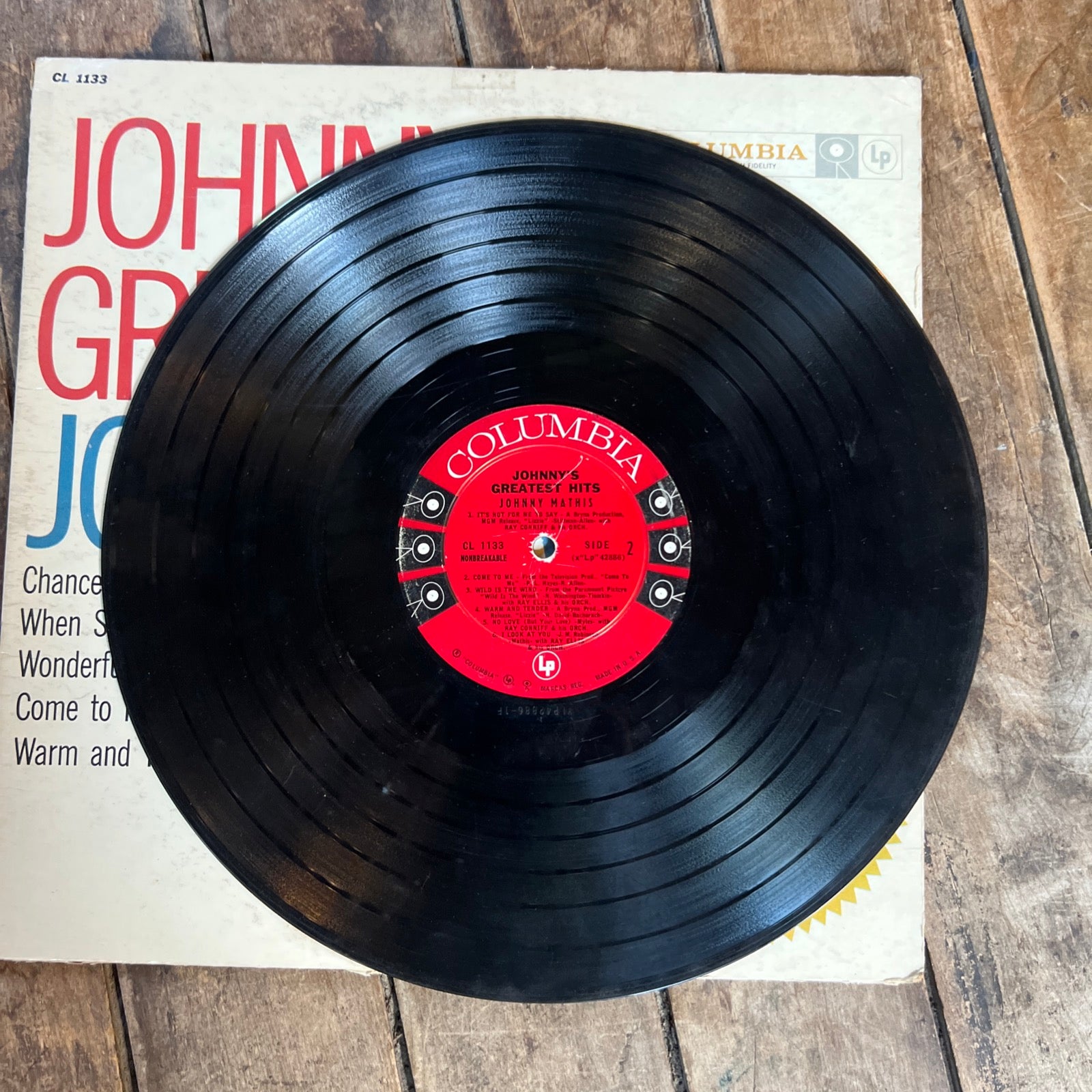 Johnny Mathis Greatest Hits - 1958 Columbia Records - LP Vinyl Record
