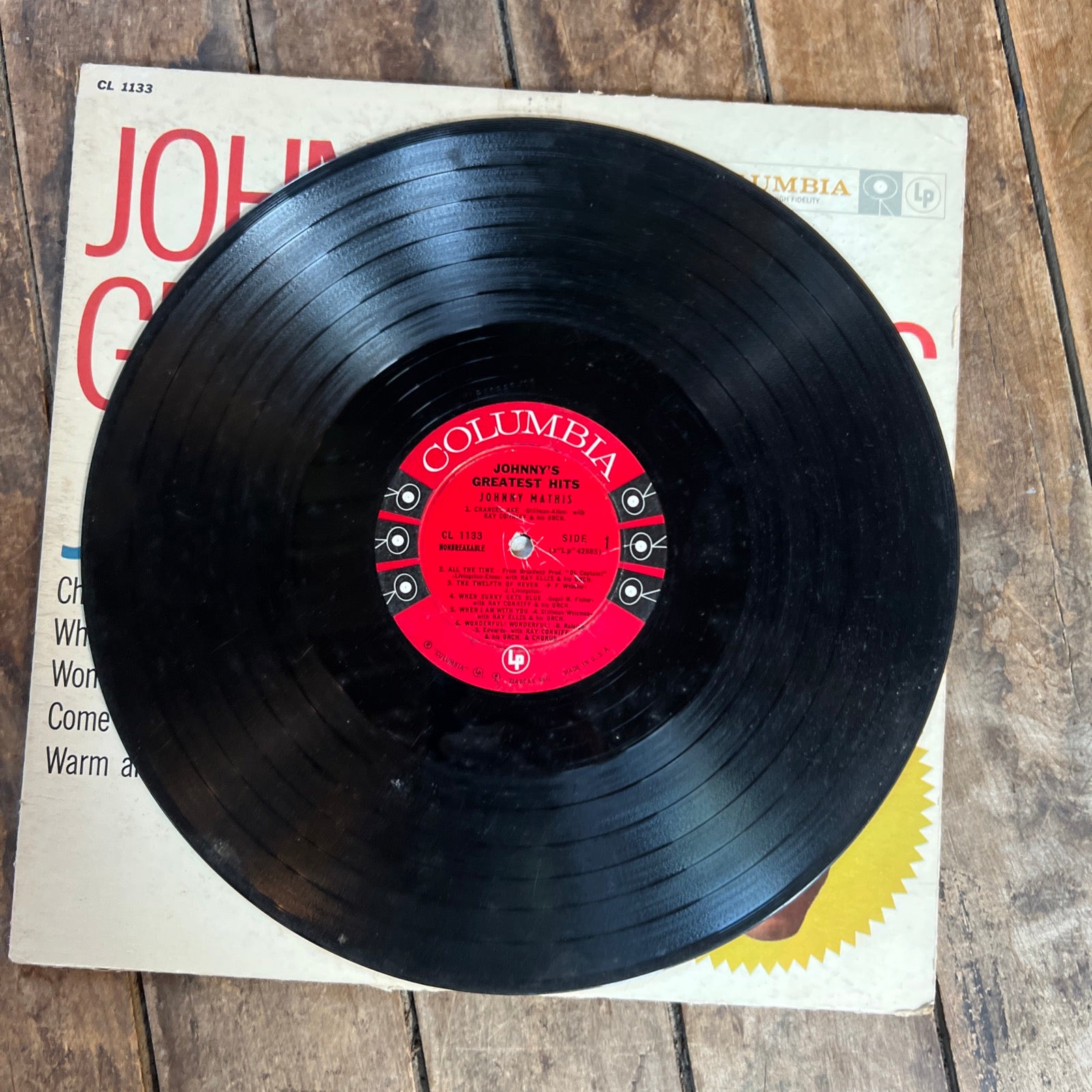 Johnny Mathis Greatest Hits - 1958 Columbia Records - LP Vinyl Record