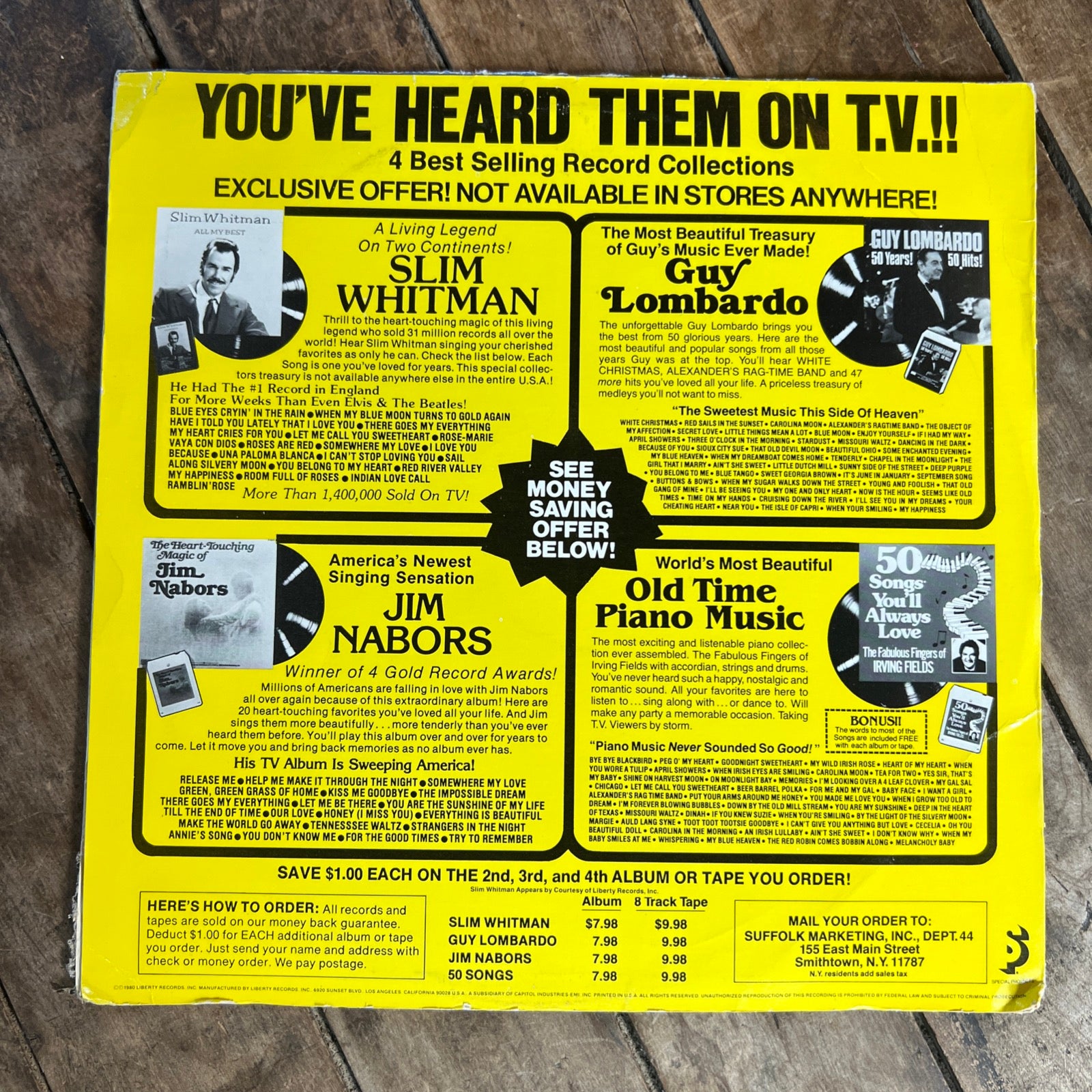 Slim Whitman Just For You - 1980 Special Projects Records - LP Vinyl Record