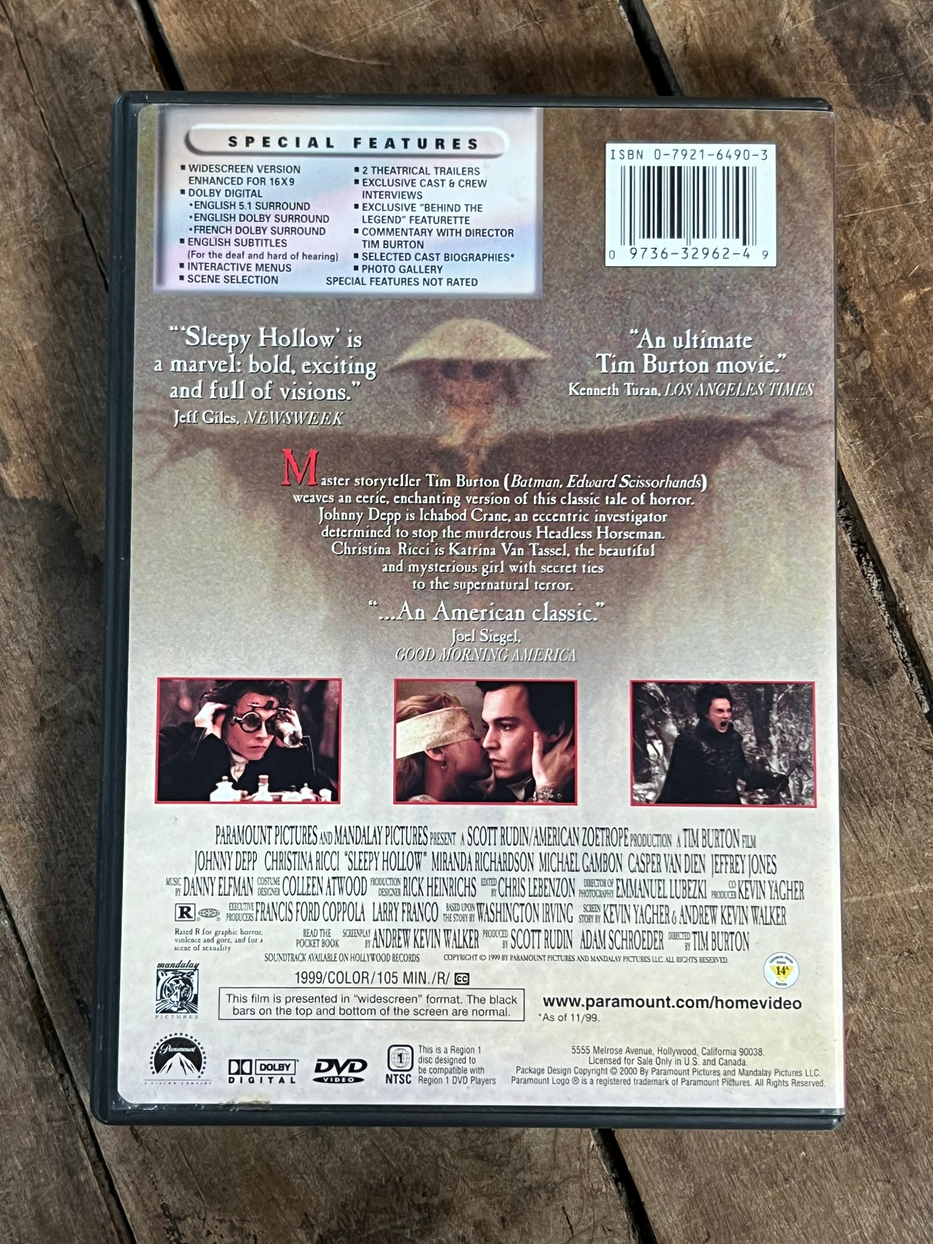 Sleepy Hollow ( DVD 1999 ) Horror / Fantasy [R]