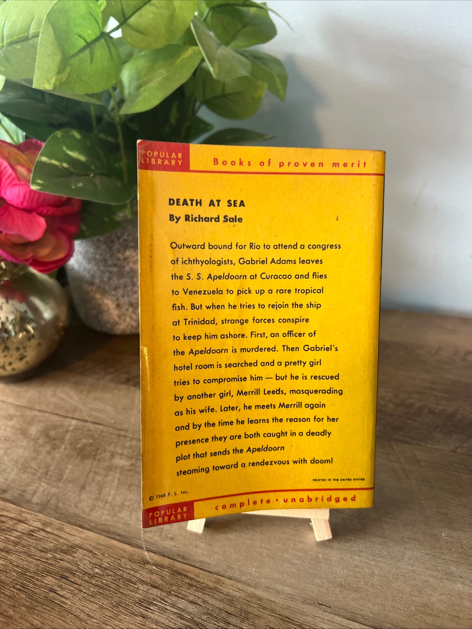 Death At Sea by Richard Sale - Paperback 1948 Popular Library Books