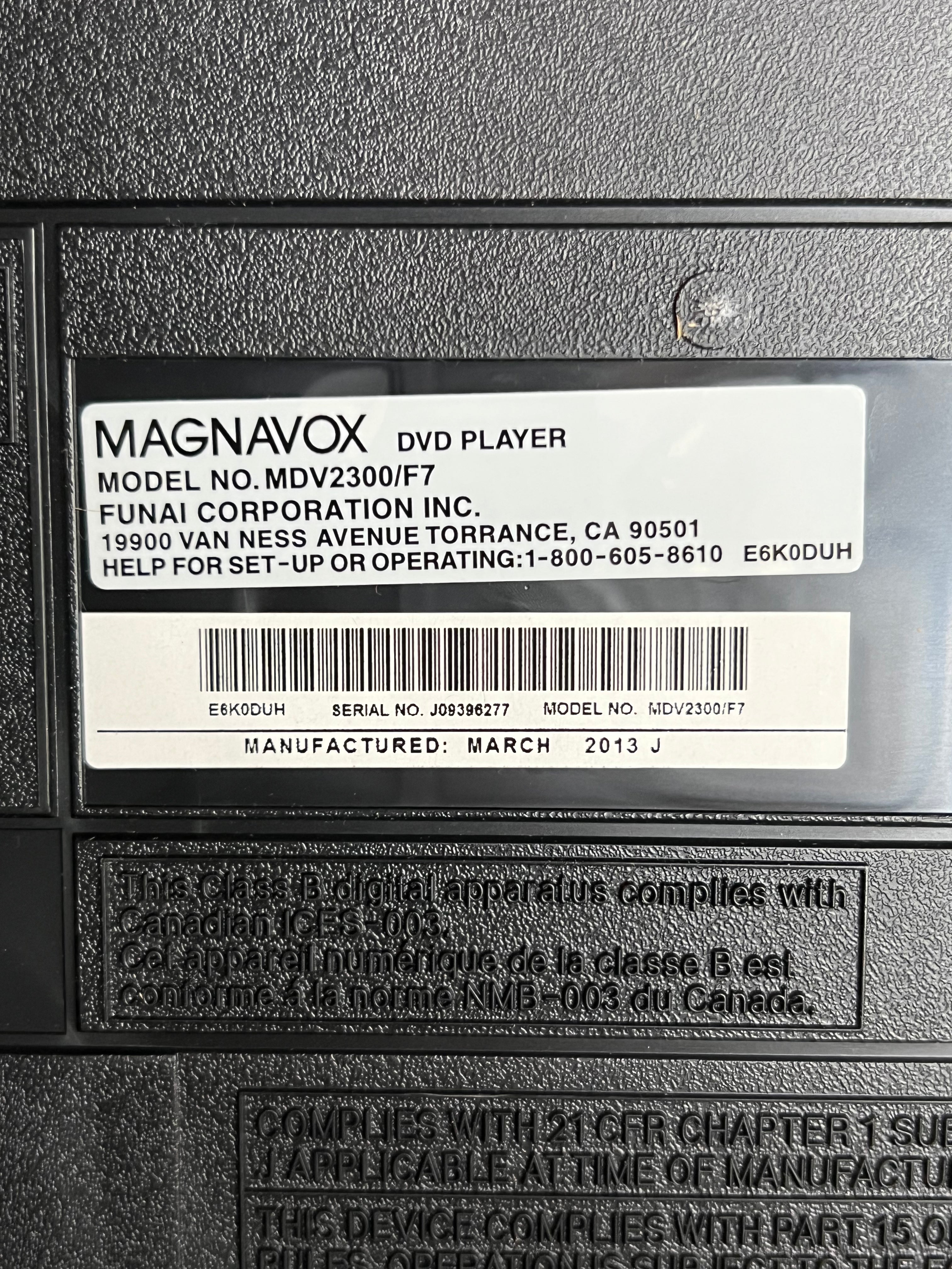 MAGNAVOX DVD Player - Model MDV2300 in Original Box