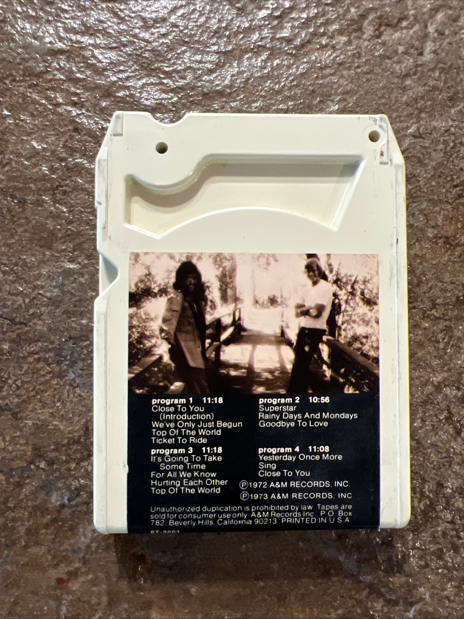 CARPENTERS The Singles - 1973 A&M Records - 8 Track Tape