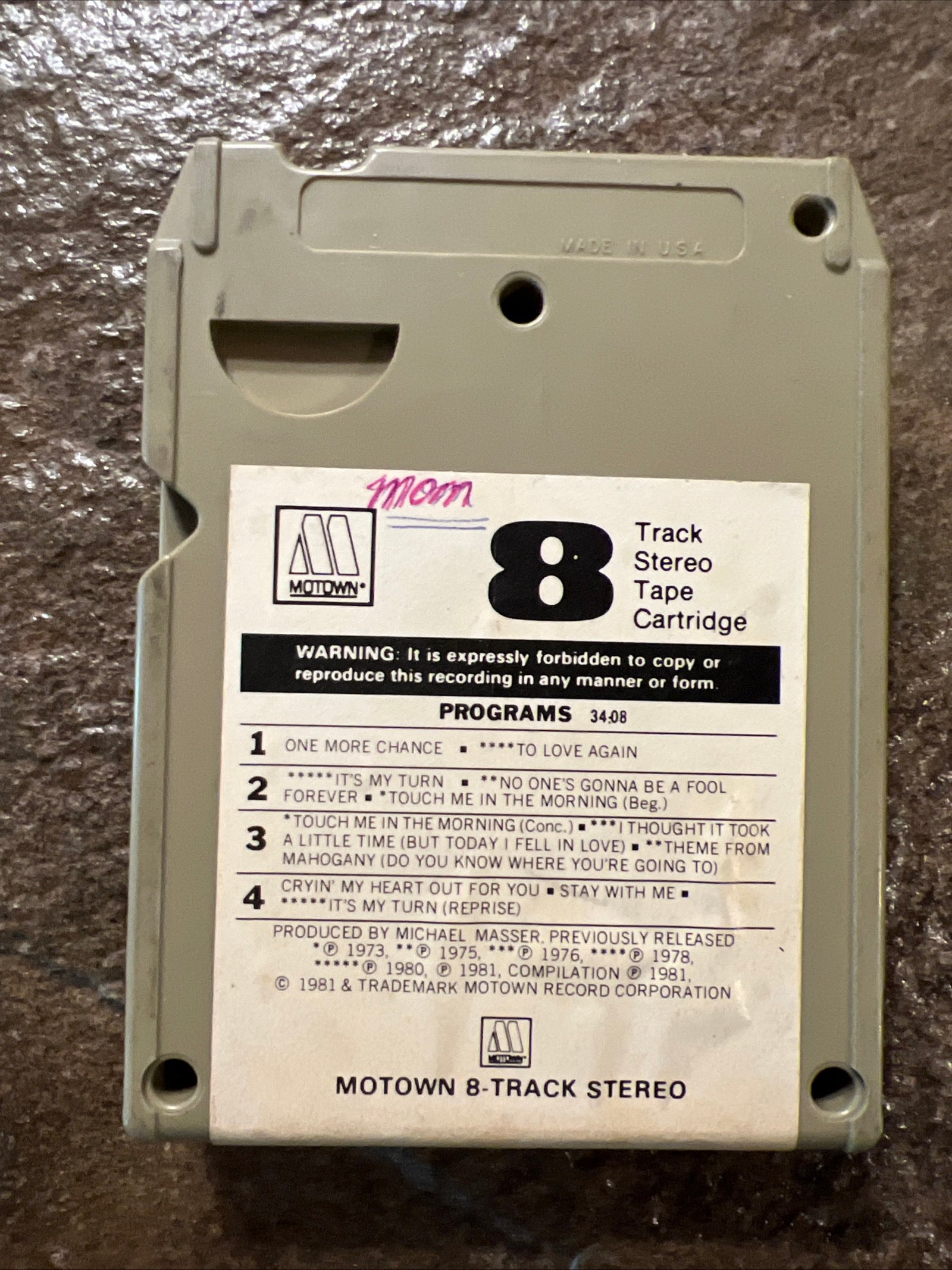Diana Ross - To Love Again - 1981 Motown Records - 8 Track Tape