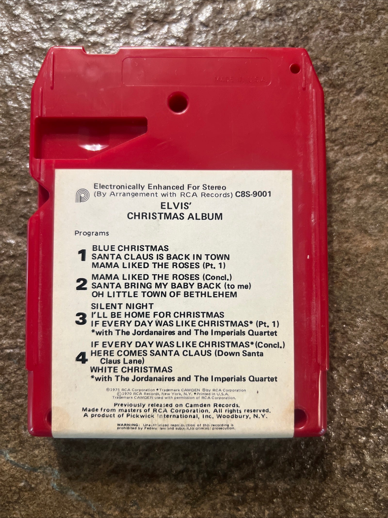 Elvis Presley Christmas Album - 1975 Pickwick Records - 8 Track Tape