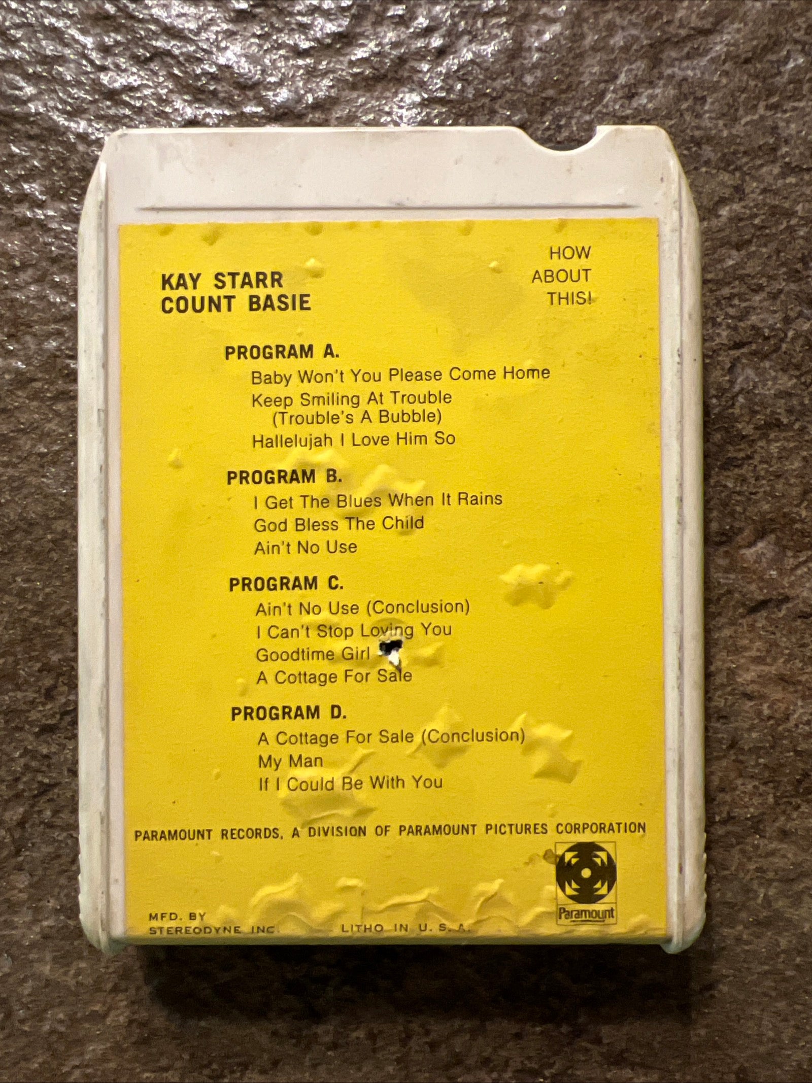 Kay Starr & Count Basie - How About This - 1969 Paramount Records 8 Track Tape