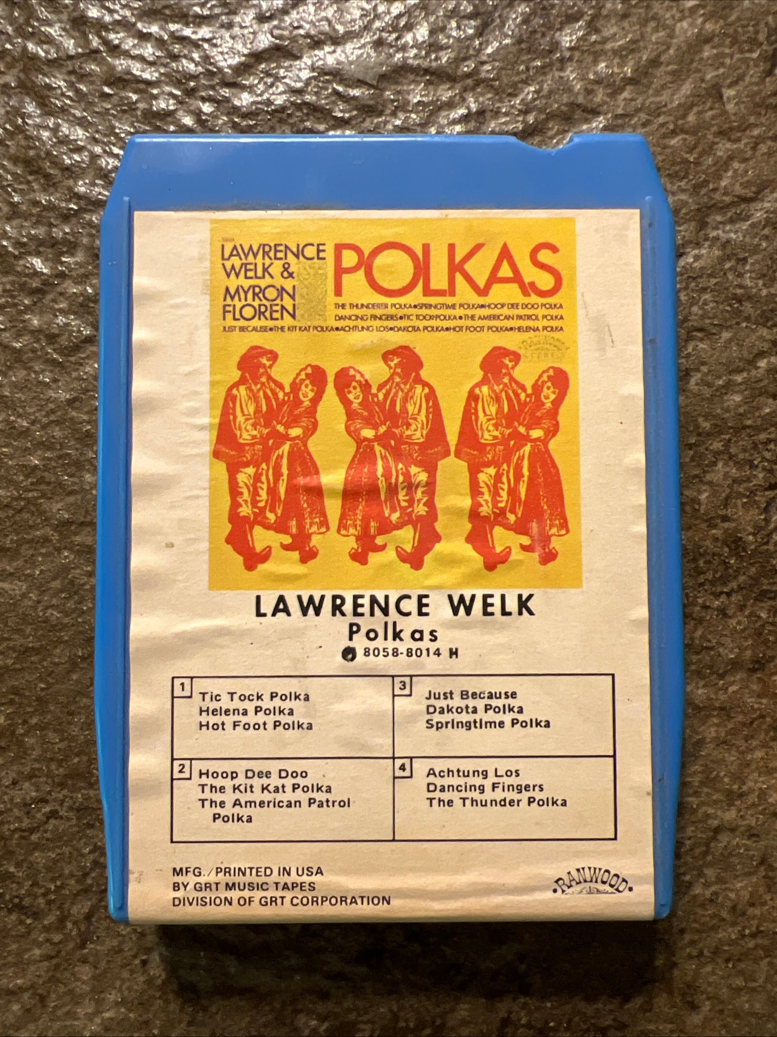 Lawrence Welk & Myron Floren - POLKAS - 1960 Ranwood Records - 8 Track Tape