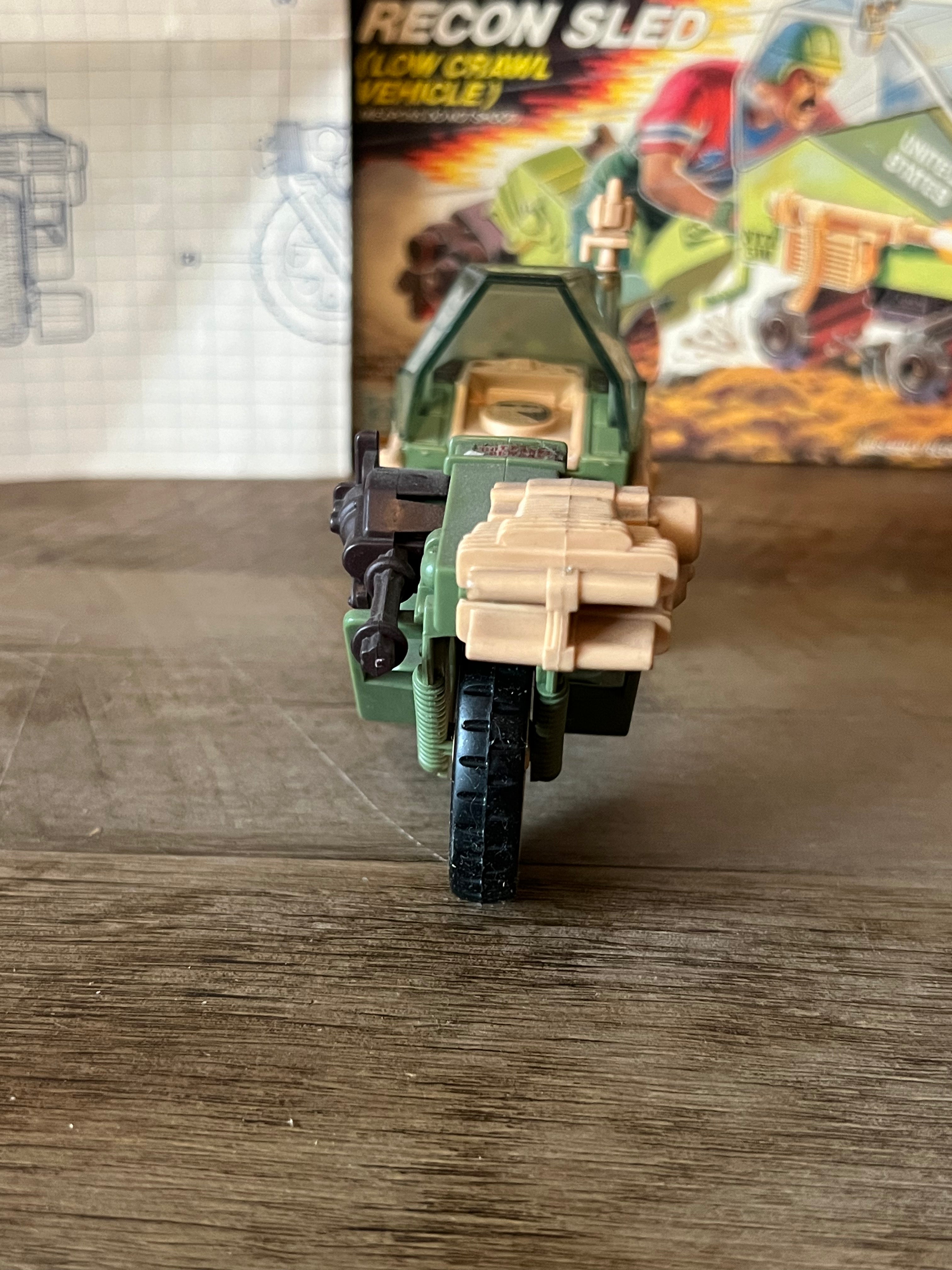 1986 Hasbro GI JOE- LCV : Recon Sled - Original Box & Vehicle and Blueprints