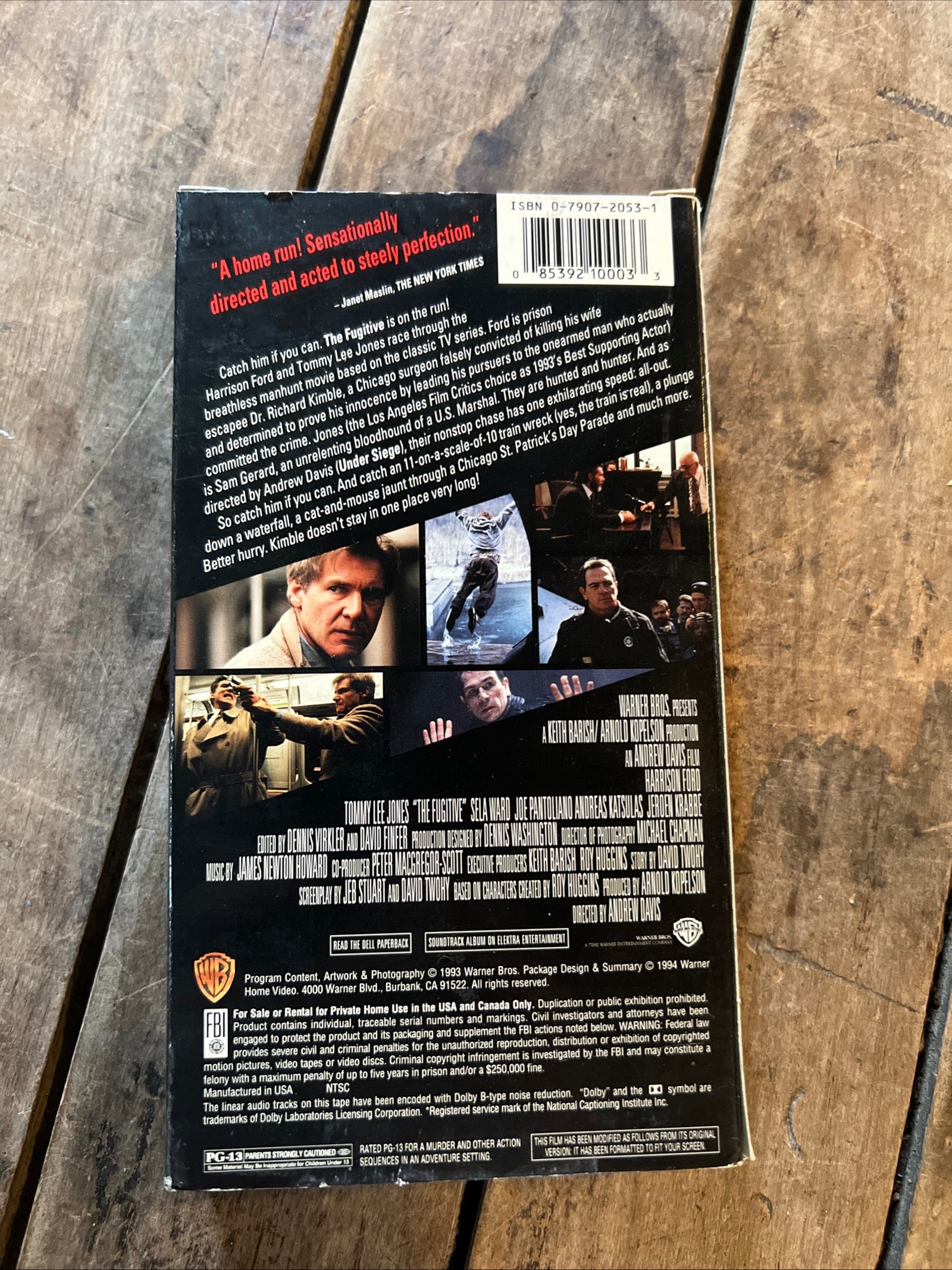 The Fugitive ( VHS 1993 ) Action / Crime [PG-13]