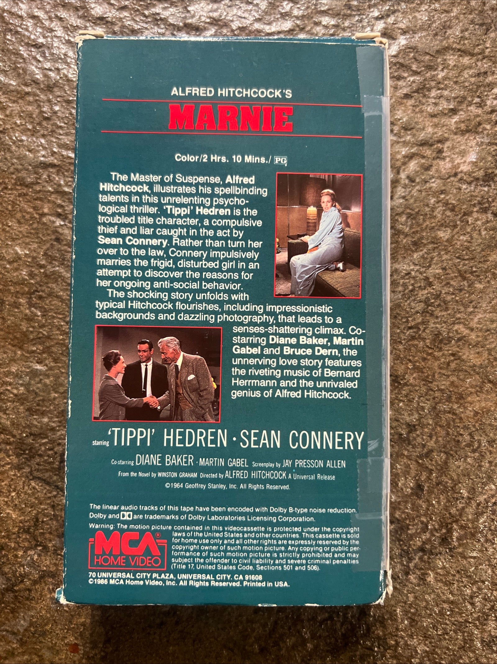MARINE ( VHS 1964 ) Crime / Thriller [PG] Alfred Hitchcock