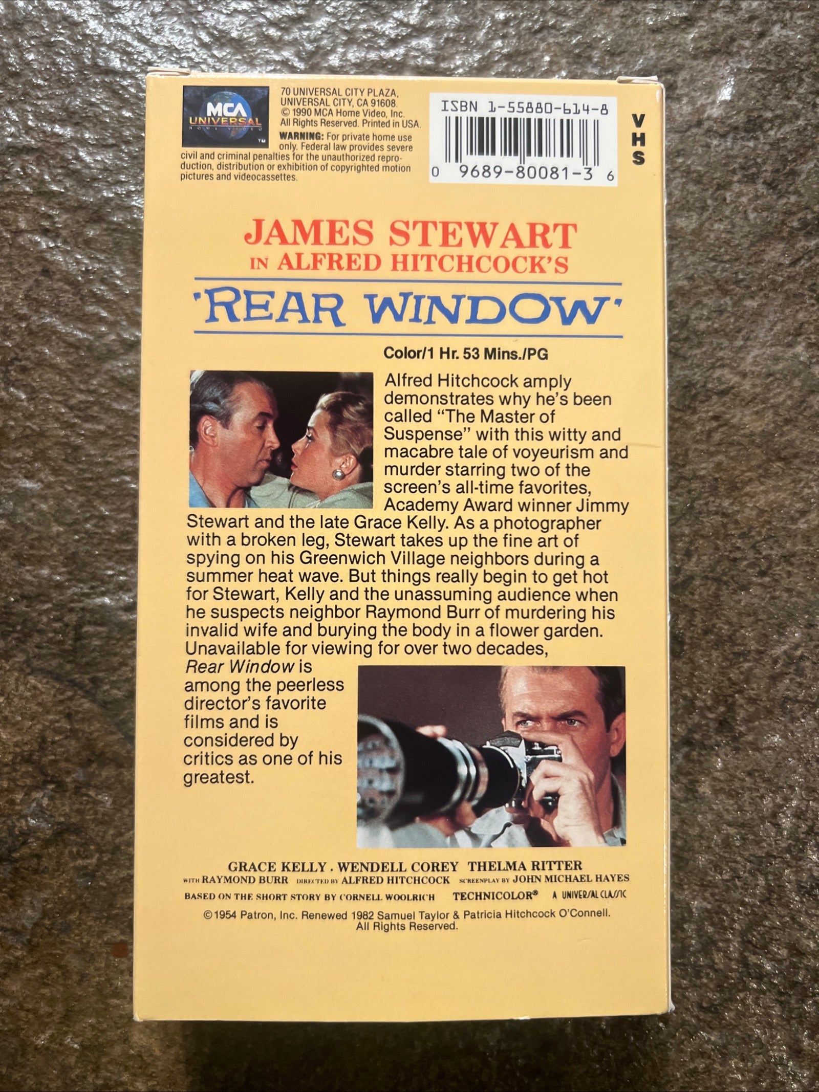 REAR WINDOW ( VHS 1954 ) Mystery / Thriller [PG] Alfred Hitchcock
