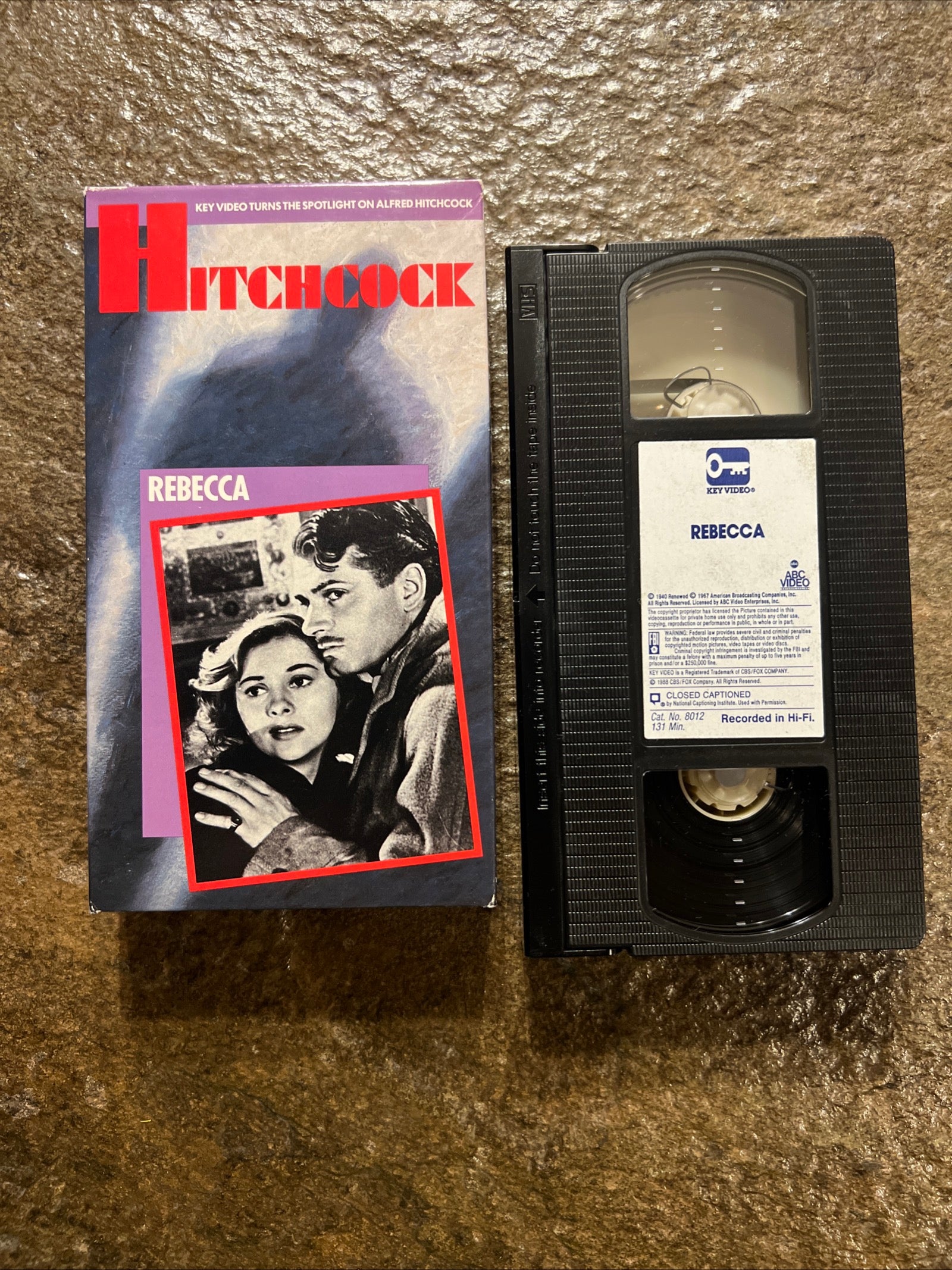 REBECCA ( VHS 1940 ) Mystery / Romance [PG] Alfred Hitchcock
