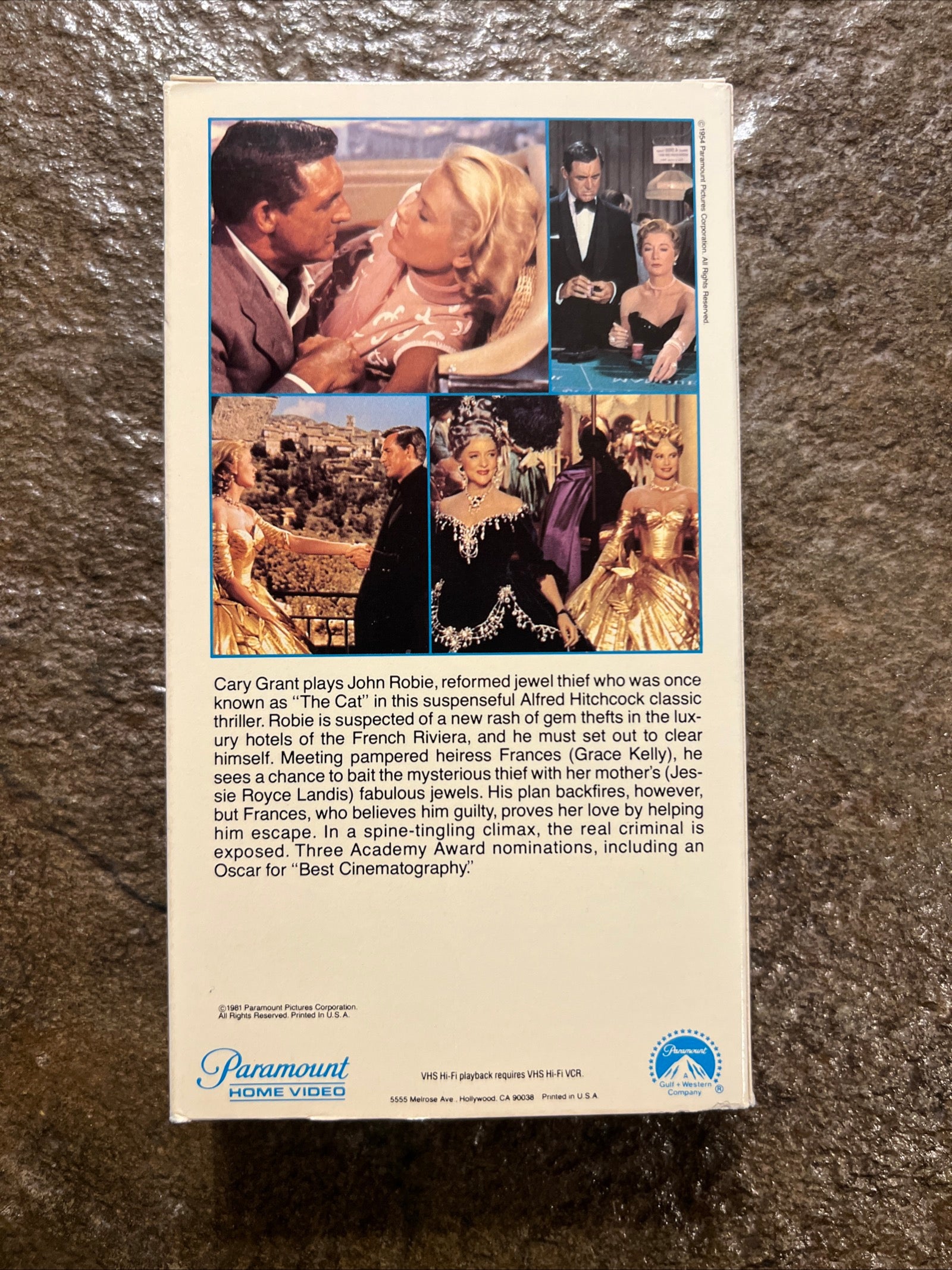 To Catch a Thief ( VHS 1955 ) Crime / Romance [PG] Alfred Hitchcock