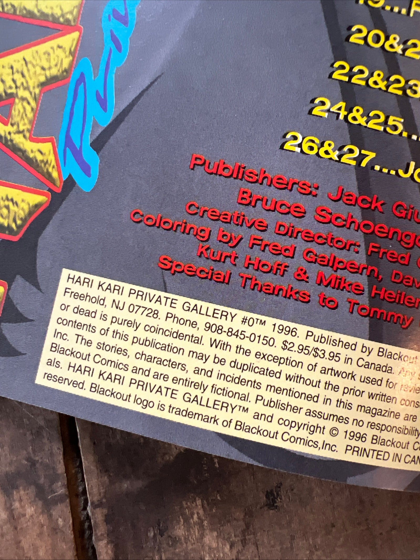 Hari Kari Private Gallery #0 (1996) Blackout Comics