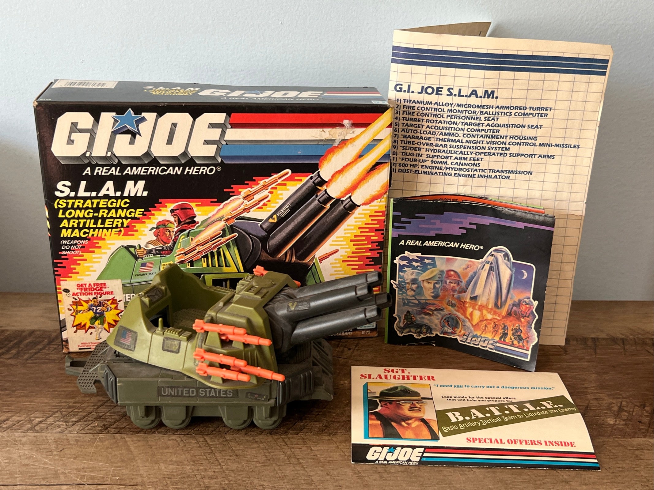 1987 Hasbro GI JOE - S.L.A.M - Original Box & Blueprints