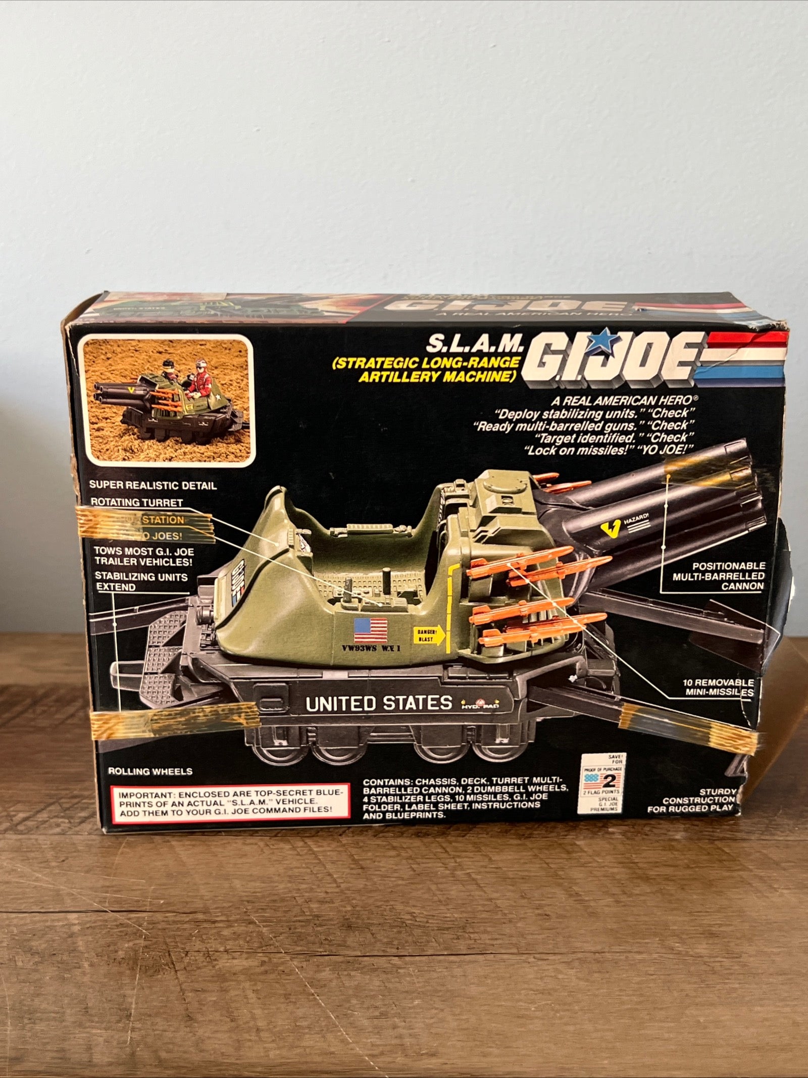 1987 Hasbro GI JOE - S.L.A.M - Original Box & Blueprints