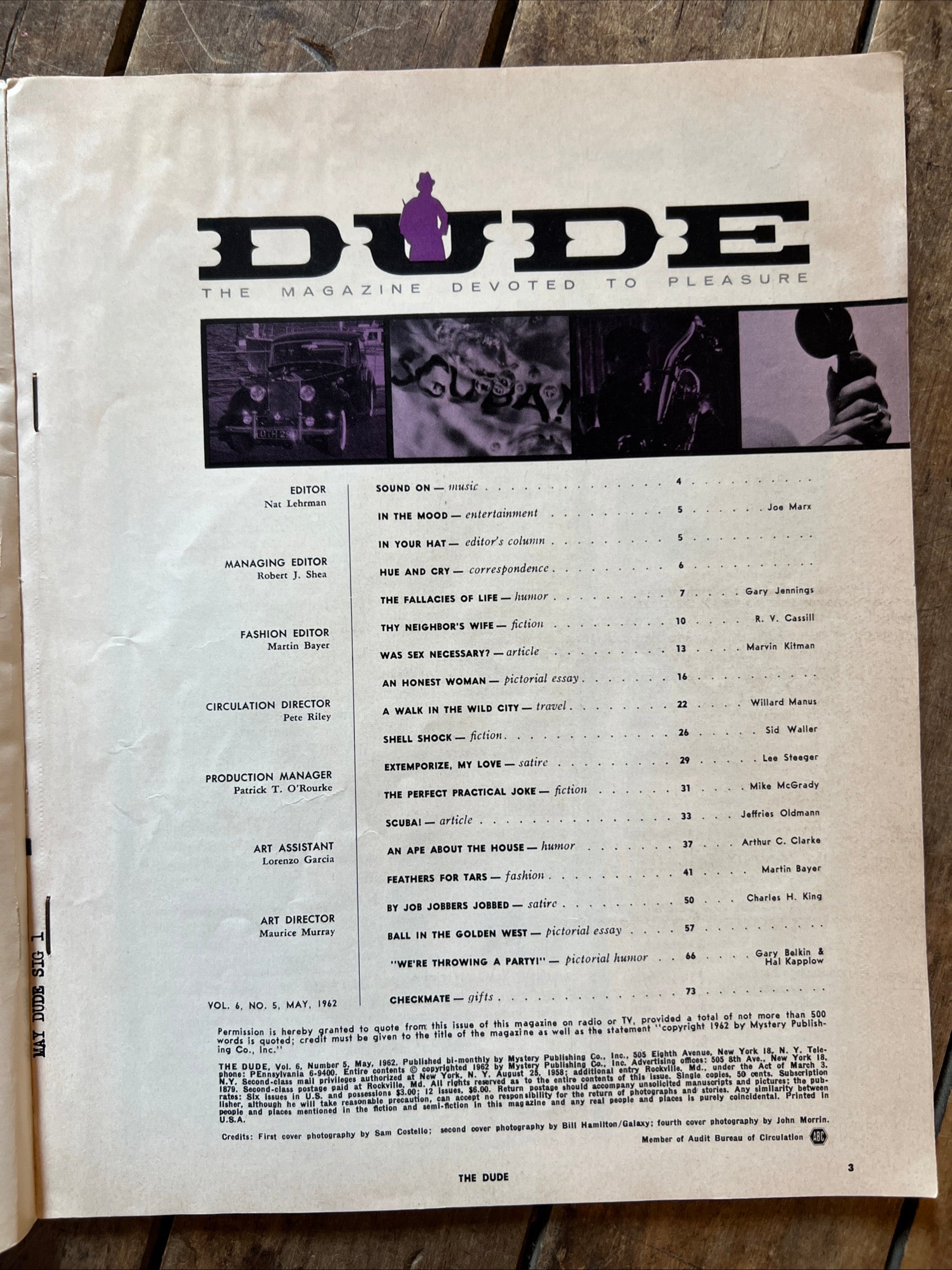 Vintage The DUDE Magazine May 1962