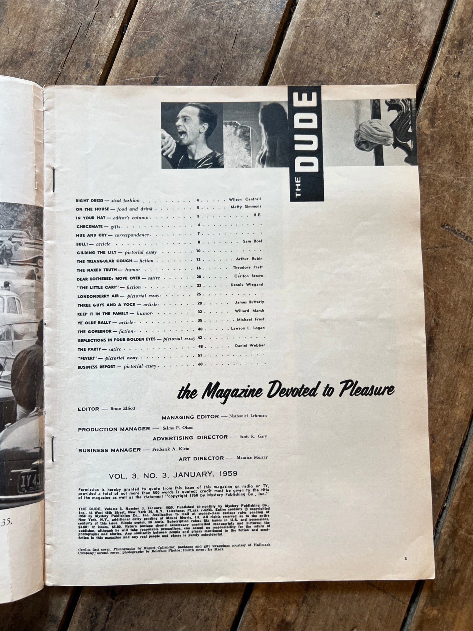 Vintage The DUDE Magazine January 1959