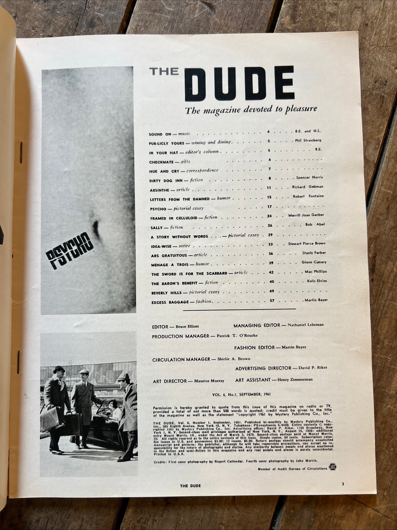Vintage The DUDE Magazine September 1961
