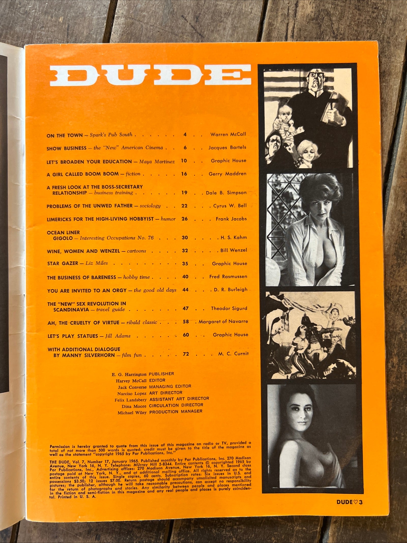 Vintage The DUDE Magazine January 1965