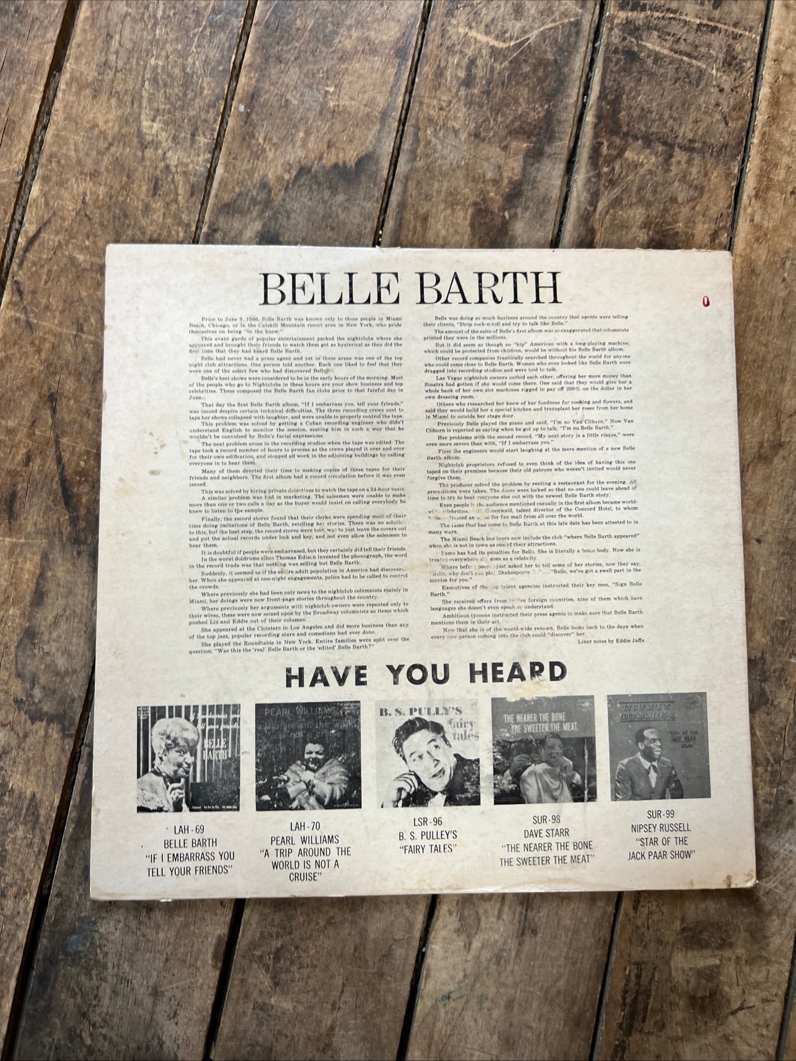 Belle Barth - My Next Story Is A Little Risqué - 1961 After Hours Records