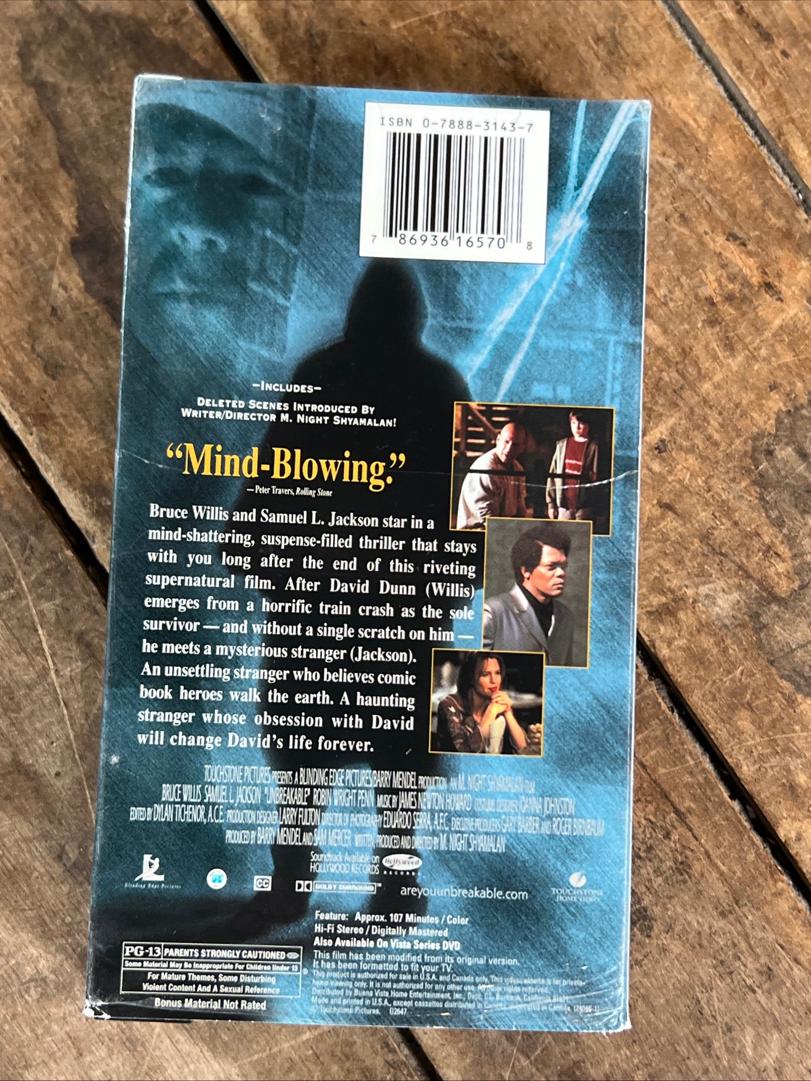 UNBREAKABLE ( VHS 2000 ) Sci-Fi / Thriller [PG-13]
