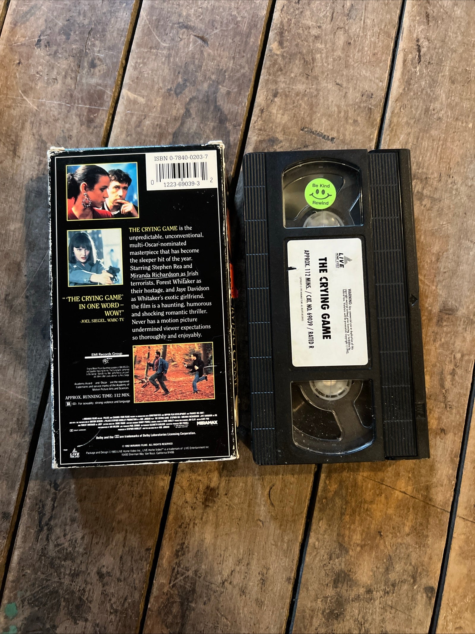 The Crying Game ( VHS 1992 ) Thriller / Romance[R] Starring Forest Whitaker