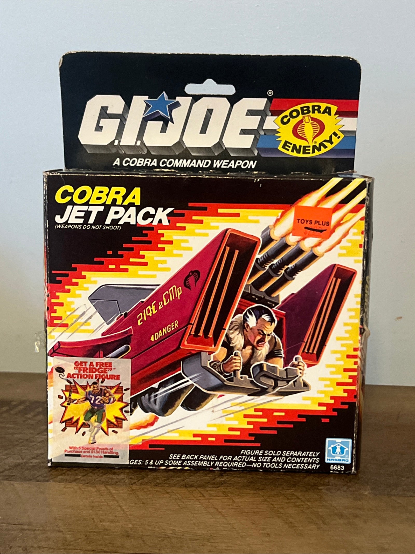 1987 Hasbro GI JOE- Cobra Jet Pack & Crystal Ball Action Figure - Original Box & Blueprints