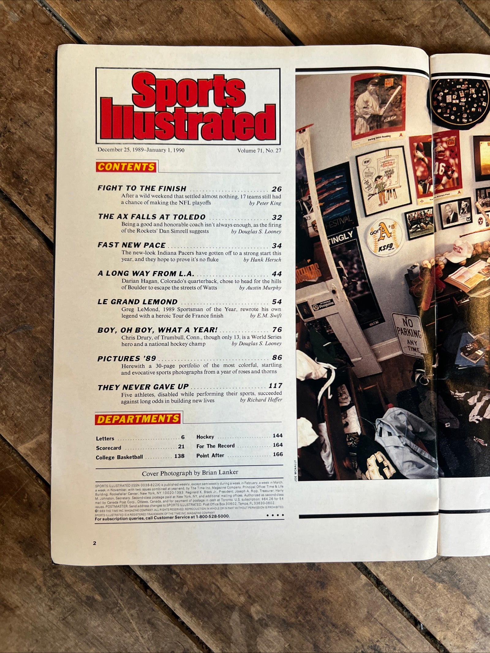 Sports Illustrated Magazine - December 1989 / January 1990 DOUBLE ISSUE - Sportsman Of The Year Greg LeMond