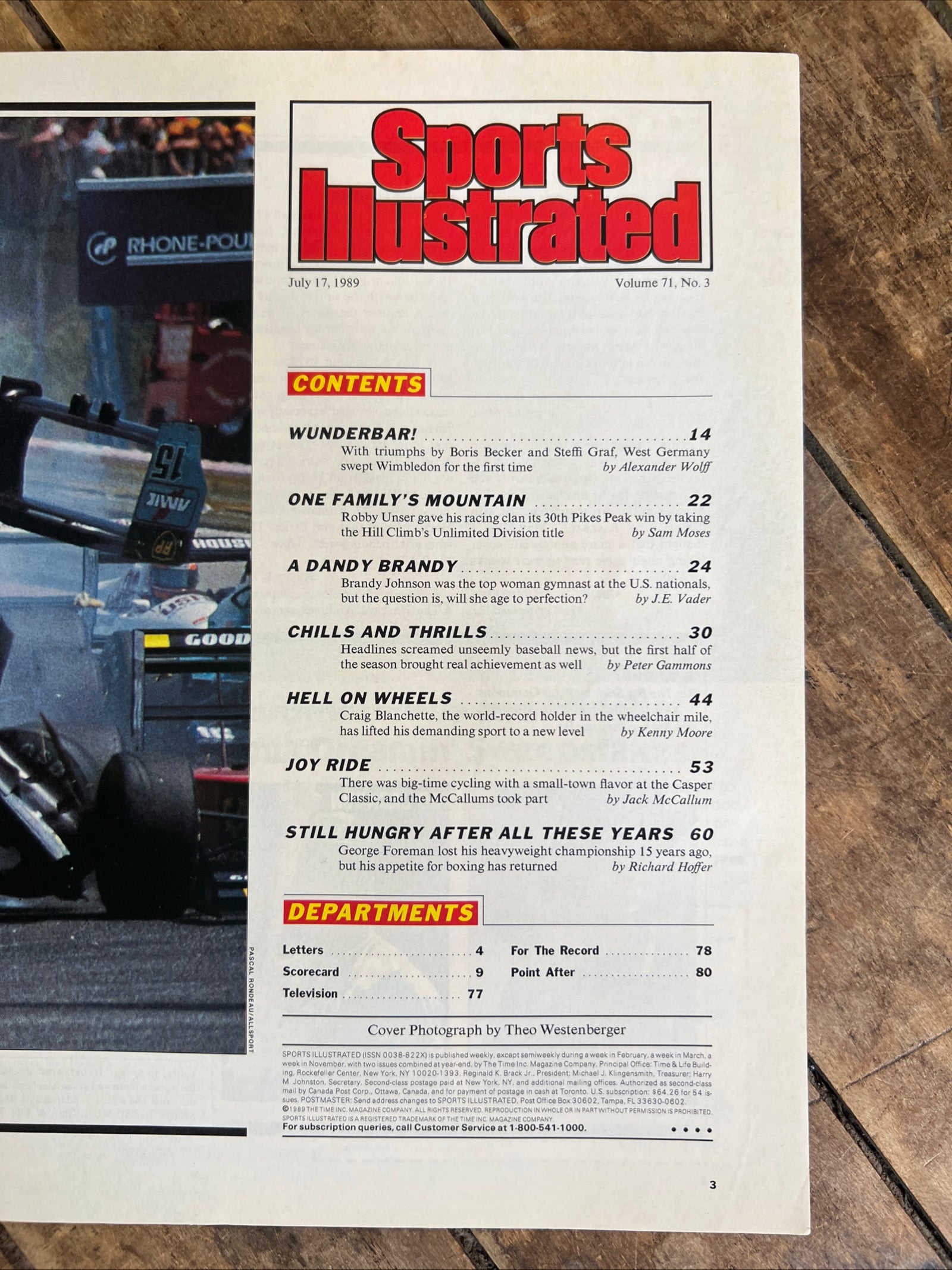 Sports Illustrated Magazine - July 17, 1989 ( volume 71, No. 3 ) - George Foreman Eyes Mike Tyson