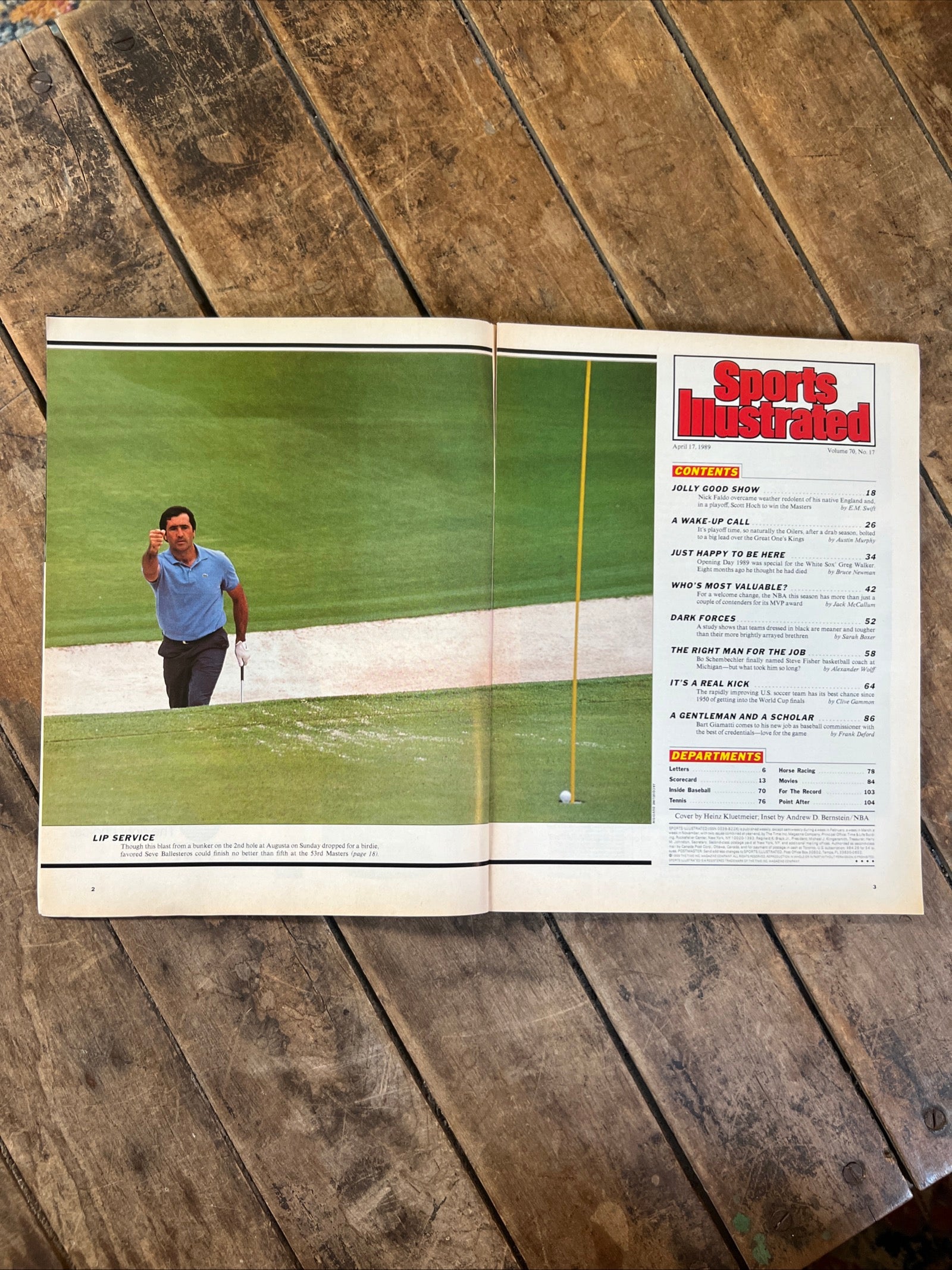 Sports Illustrated Magazine - April 17, 1989 - Nick Faldo PGA Masters Winner & Magic Johnson NBA MVP Cover