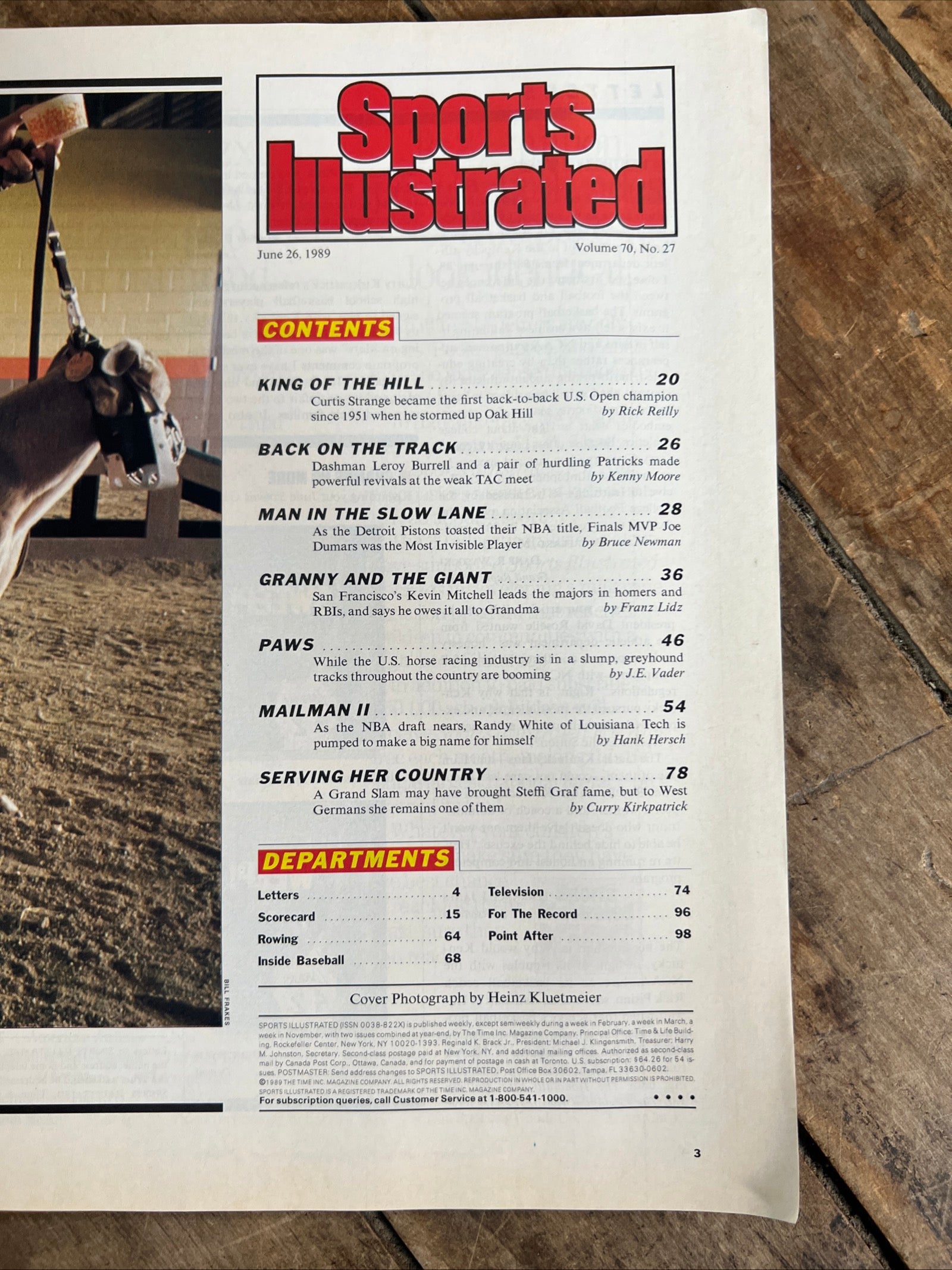 Sports Illustrated Magazine - June 26, 1989 - CURTIS STRANGE PGA US OPEN Champion