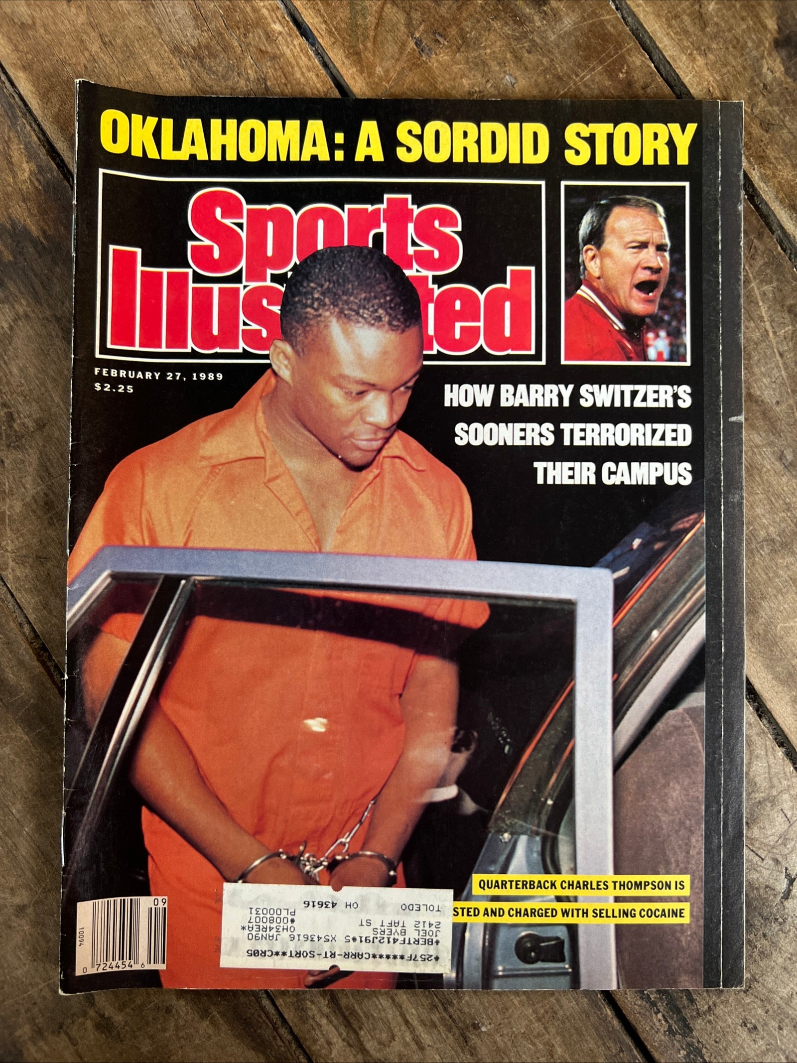 Sports Illustrated Magazine - February 1989 - Oklahoma Sooners Charles Thompson